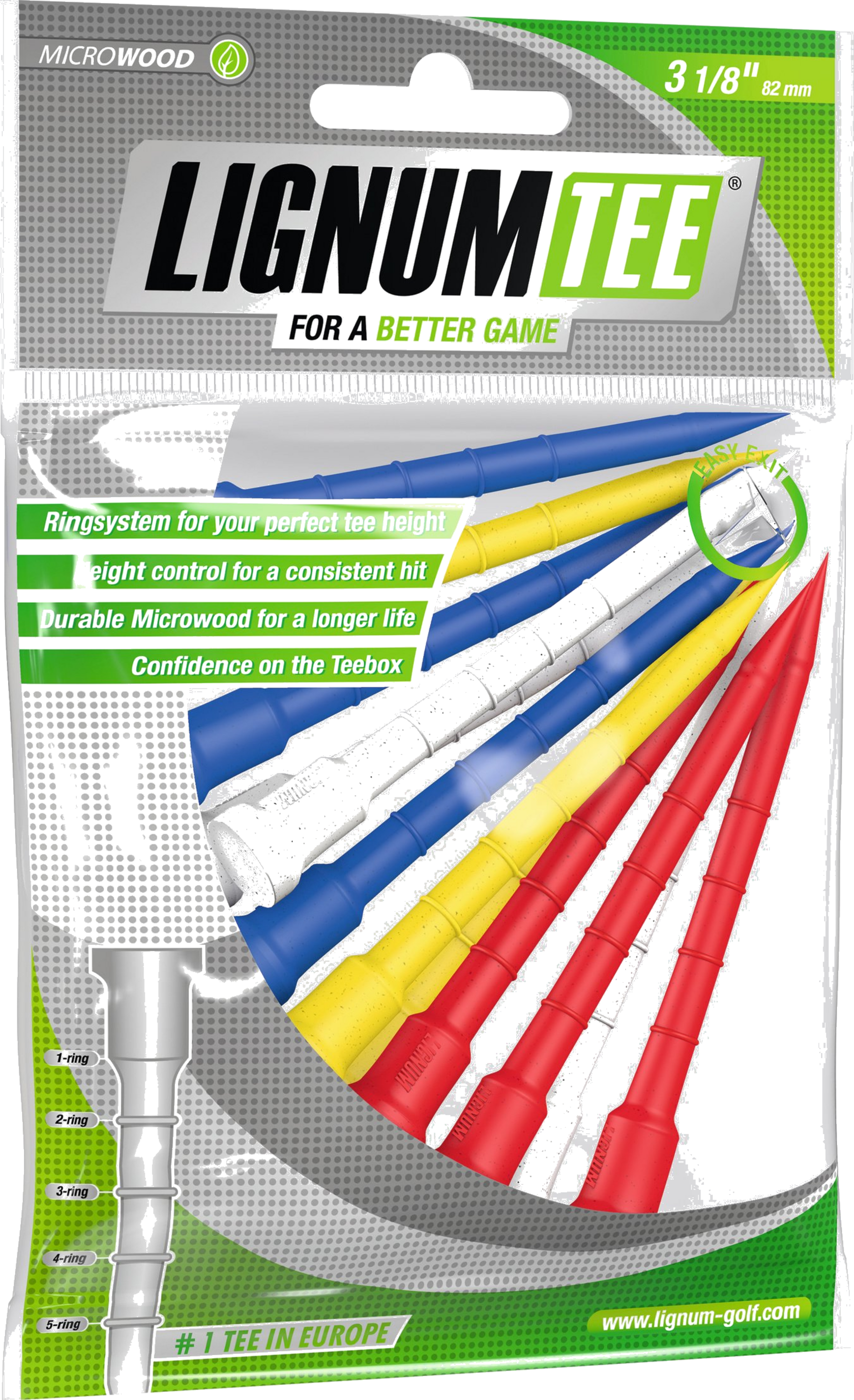 LIGNUM, Lignum Tee Mixed Color 53 Mm (16 Pcs)