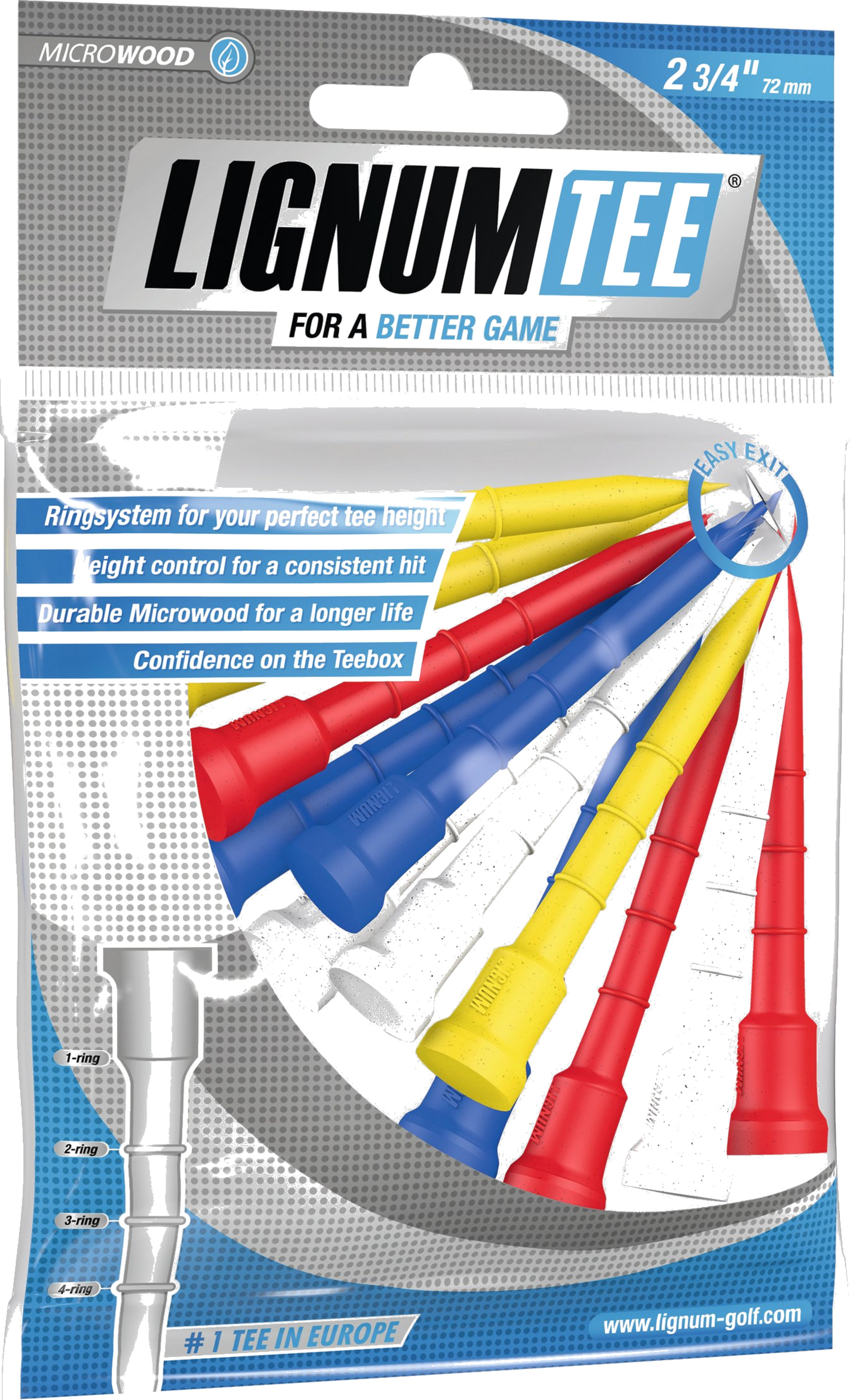 LIGNUM, Lignum Tee Mixed Color 53 Mm (16 Pcs)