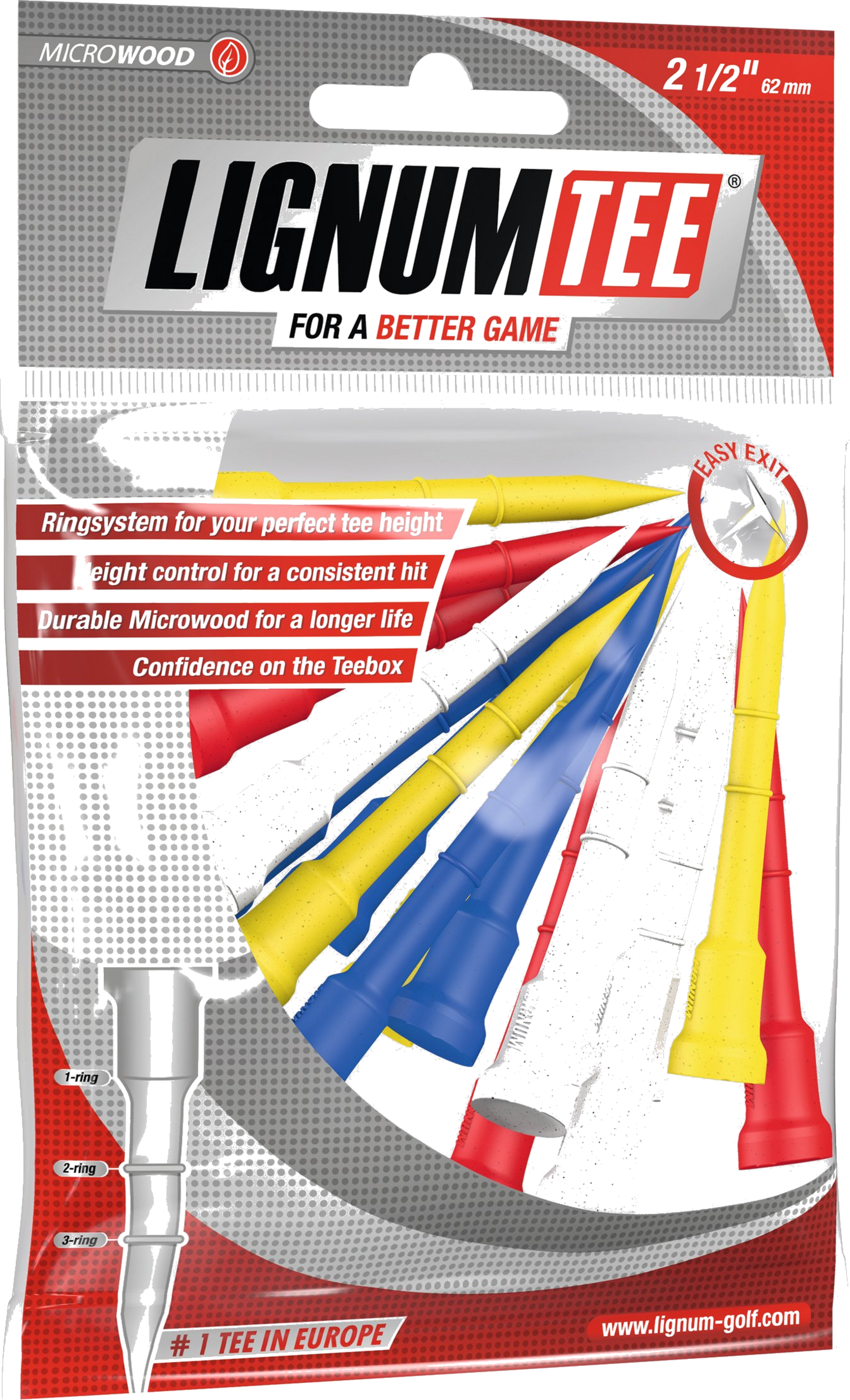 LIGNUM, Lignum Tee Mixed Color 53 Mm (16 Pcs)