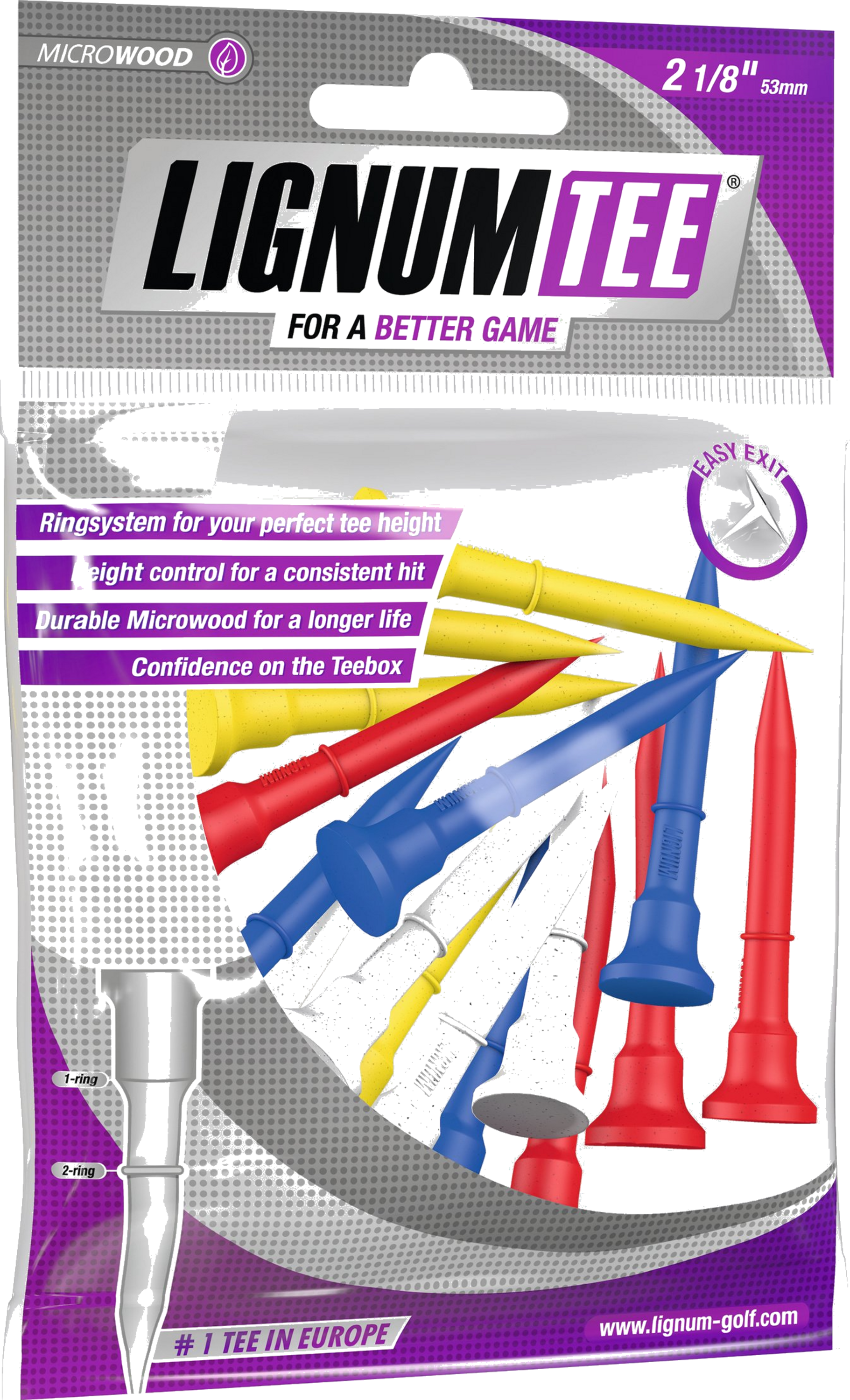 LIGNUM, Lignum Tee Mixed Color 53 Mm (16 Pcs)