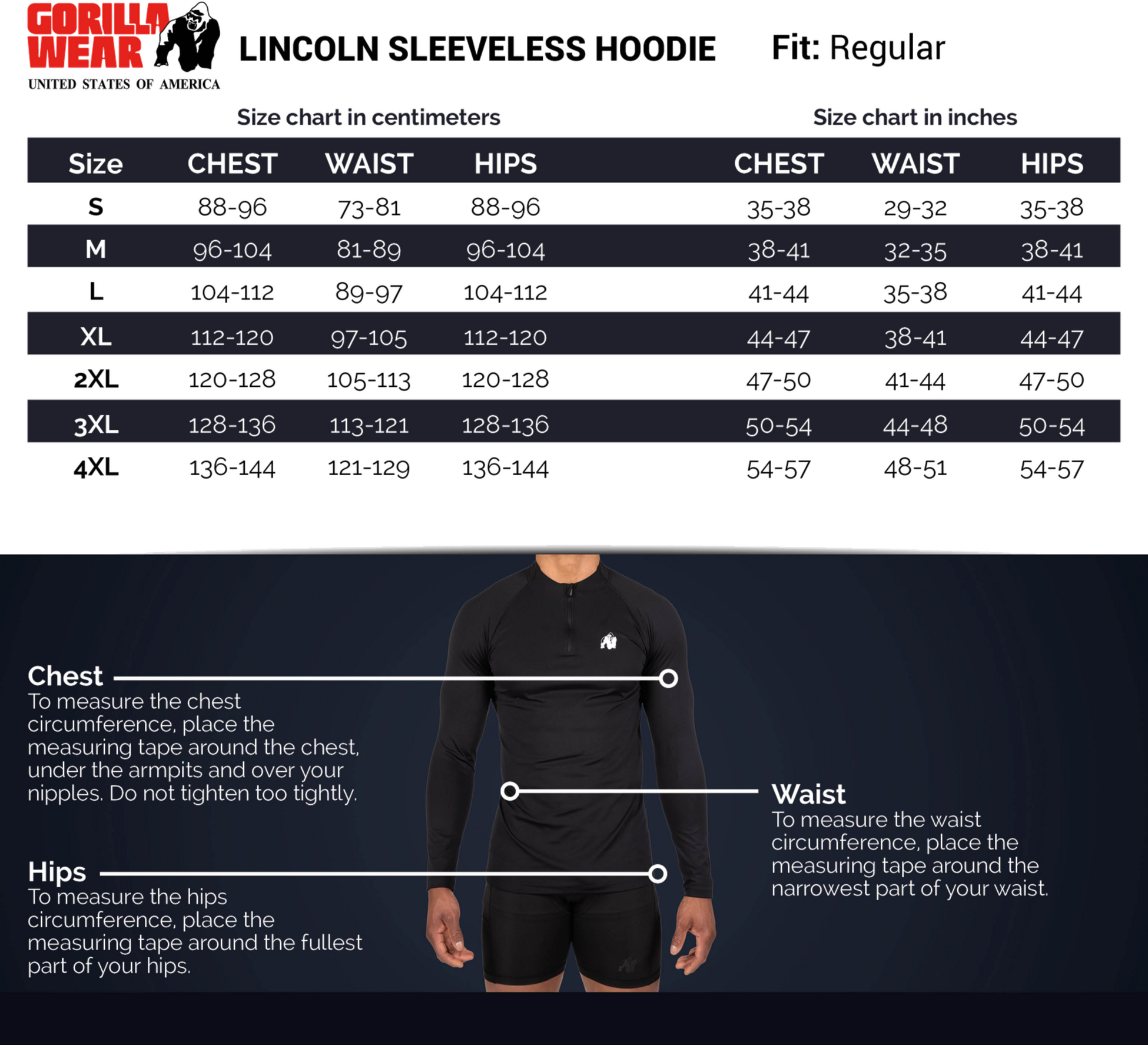 GORILLA WEAR, Lincoln Sleeveless Hoodie