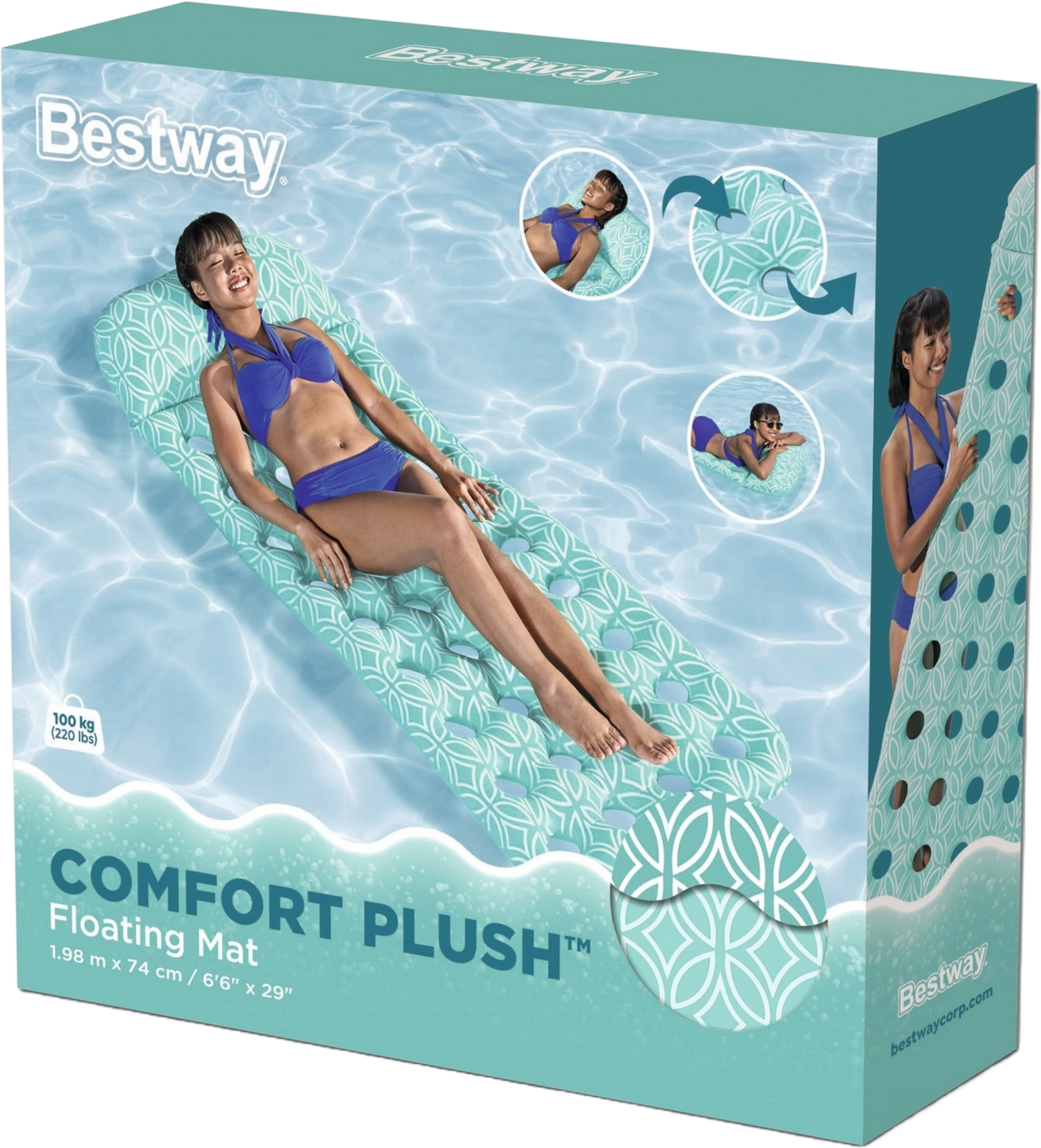 BESTWAY, Luftmadrass Comfort Plush 198 X 74cm