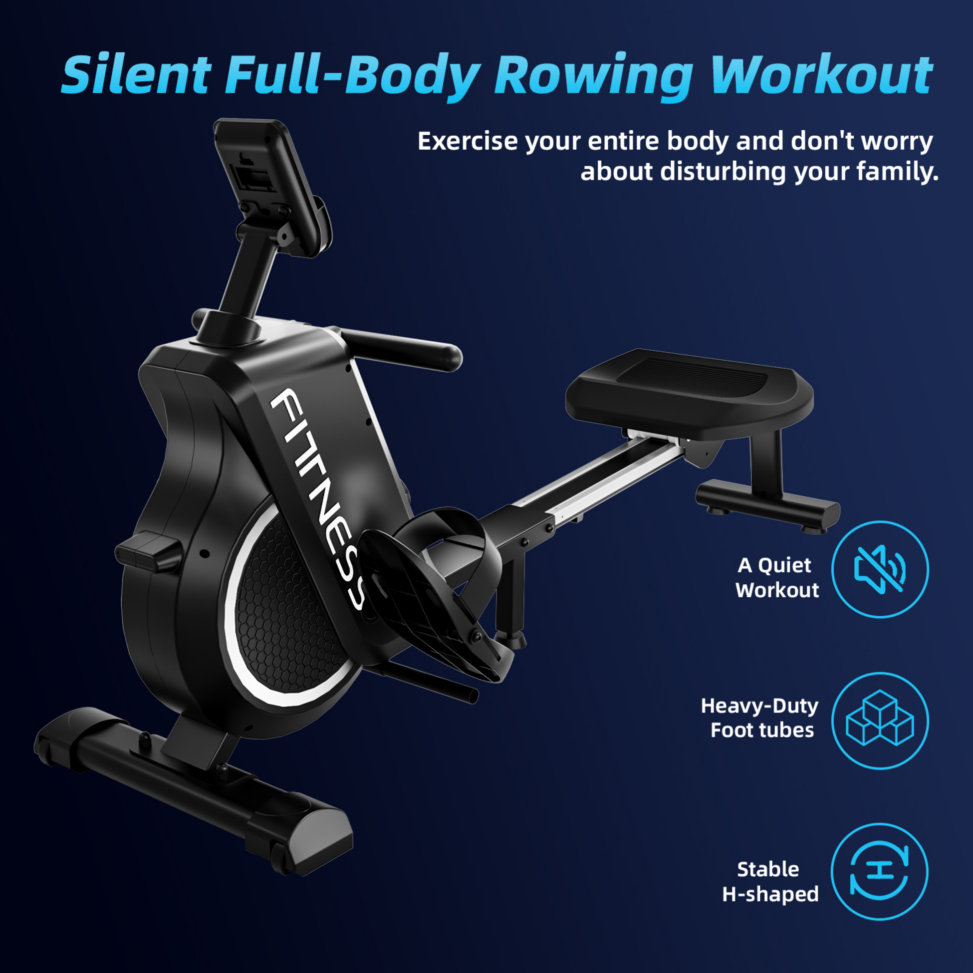 HOMEFITNESSCODE, Magnetisk Roddmaskin &ndash; Hopf&auml;llbar F&ouml;r L&auml;genheter Med 16 Motst&aring;ndsniv&aring;er