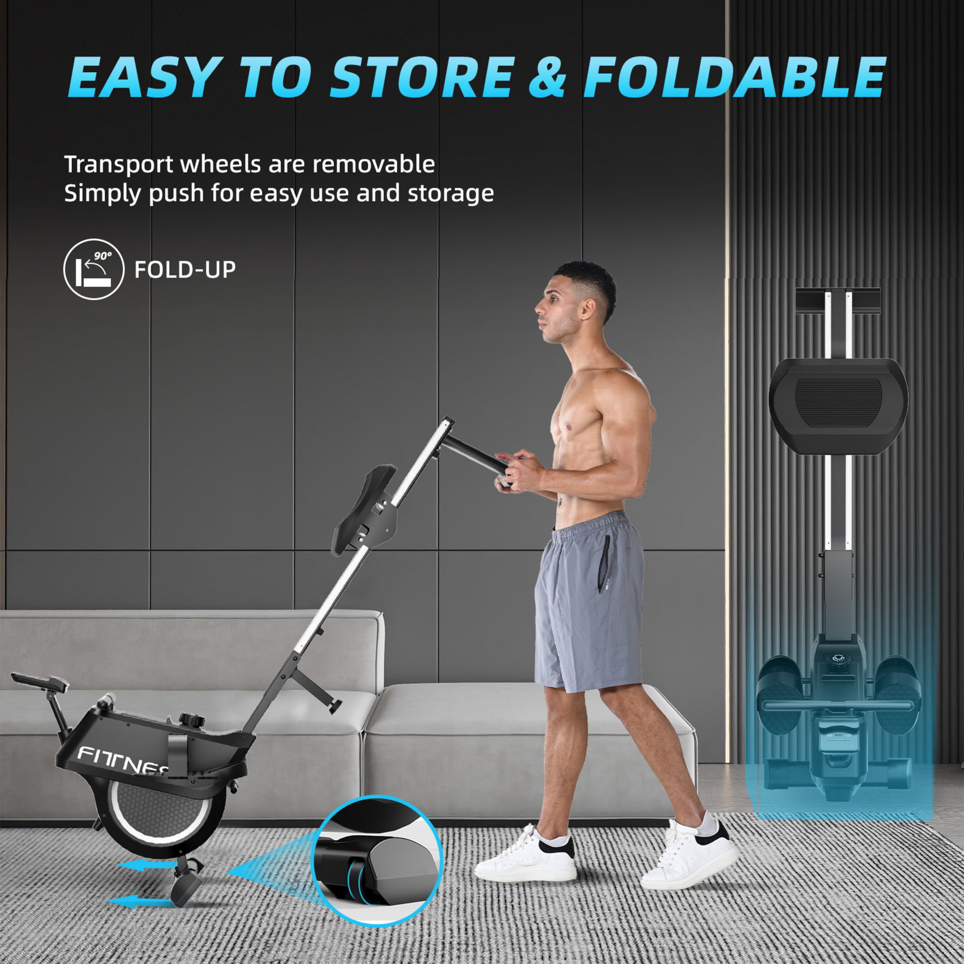 HOMEFITNESSCODE, Magnetisk Roddmaskin &ndash; Hopf&auml;llbar F&ouml;r L&auml;genheter Med 16 Motst&aring;ndsniv&aring;er