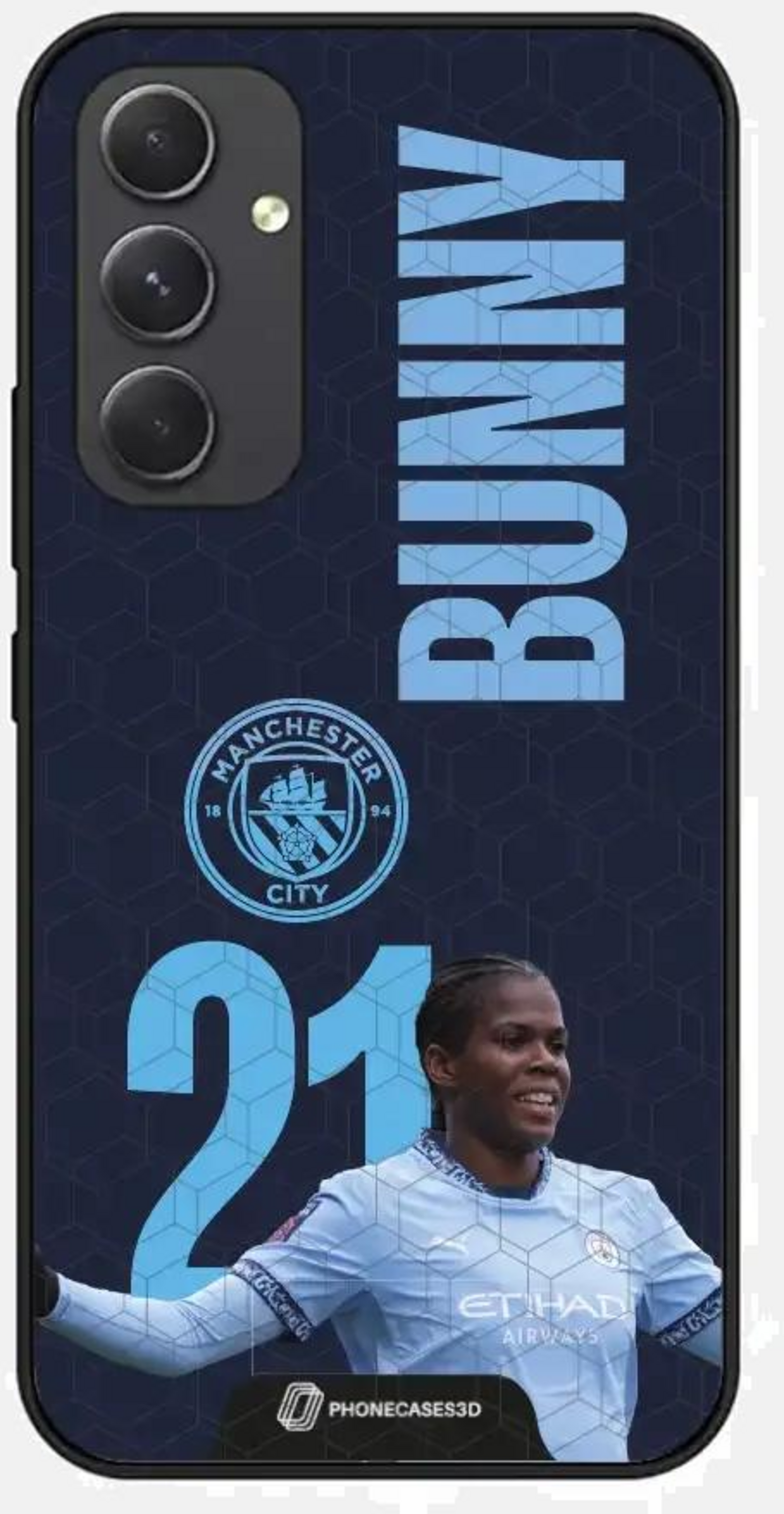 PHONECASES3D, Manchester City Official 3d Phone Case &ndash; Bunny + Num
