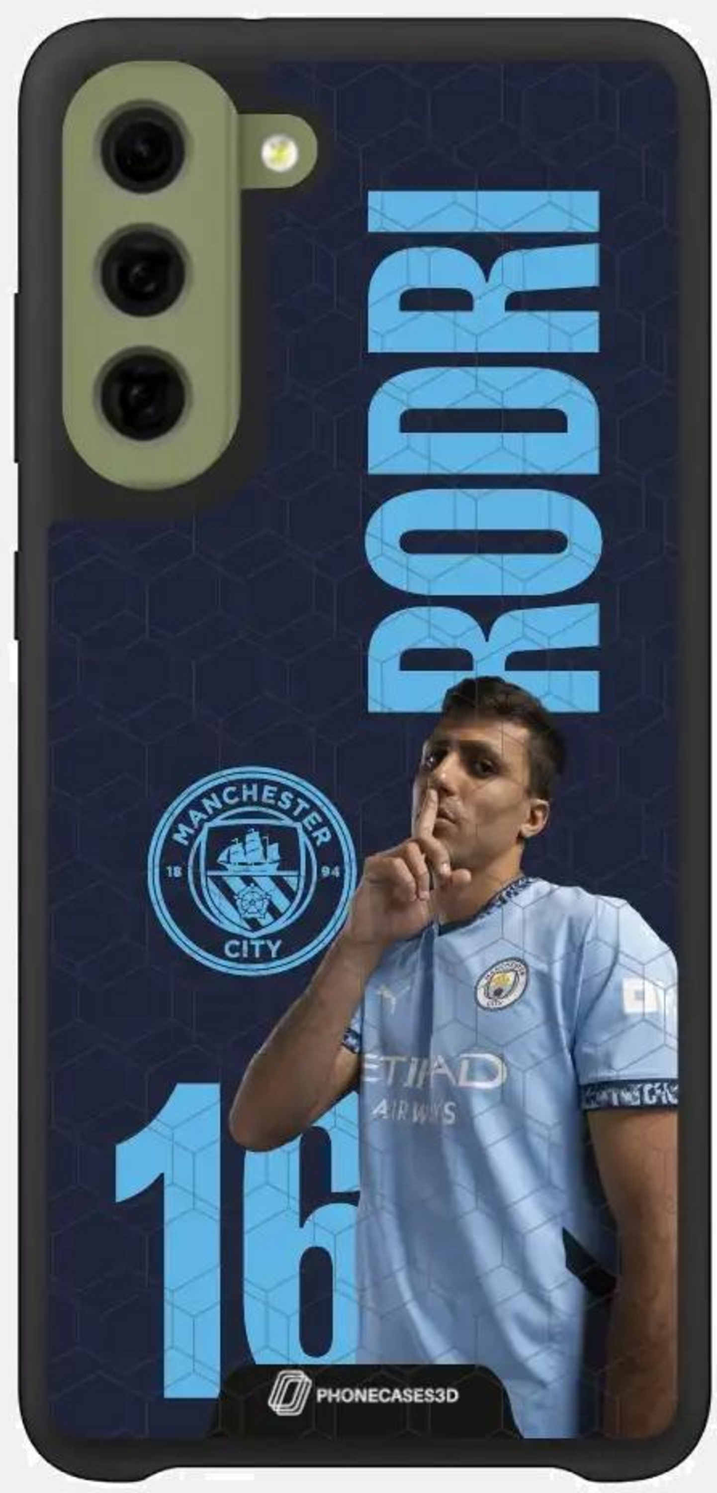 PHONECASES3D, Manchester City Official 3d Phone Case &ndash; Rodri + Num