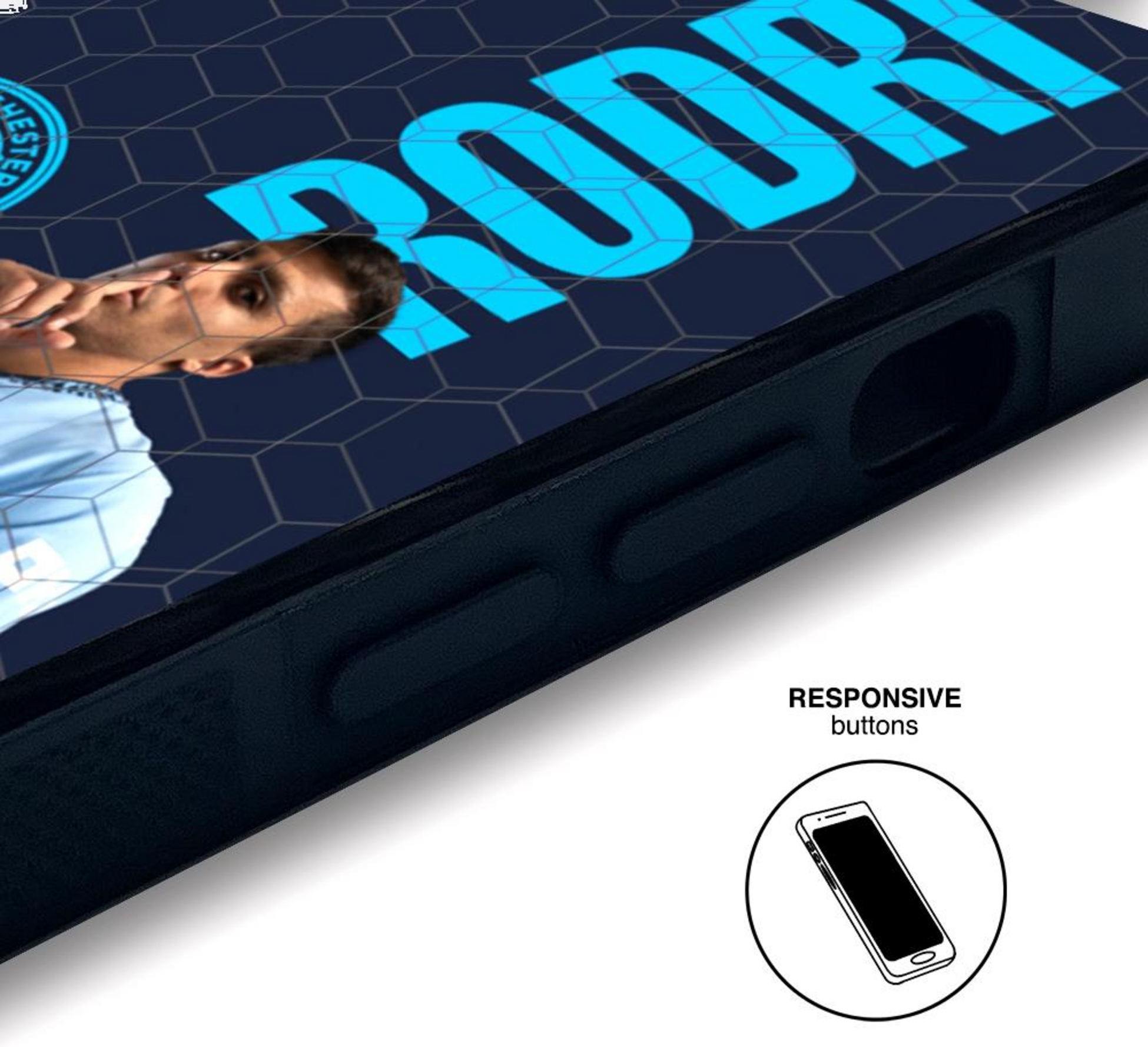 PHONECASES3D, Manchester City Official 3d Phone Case &ndash; Rodri + Num