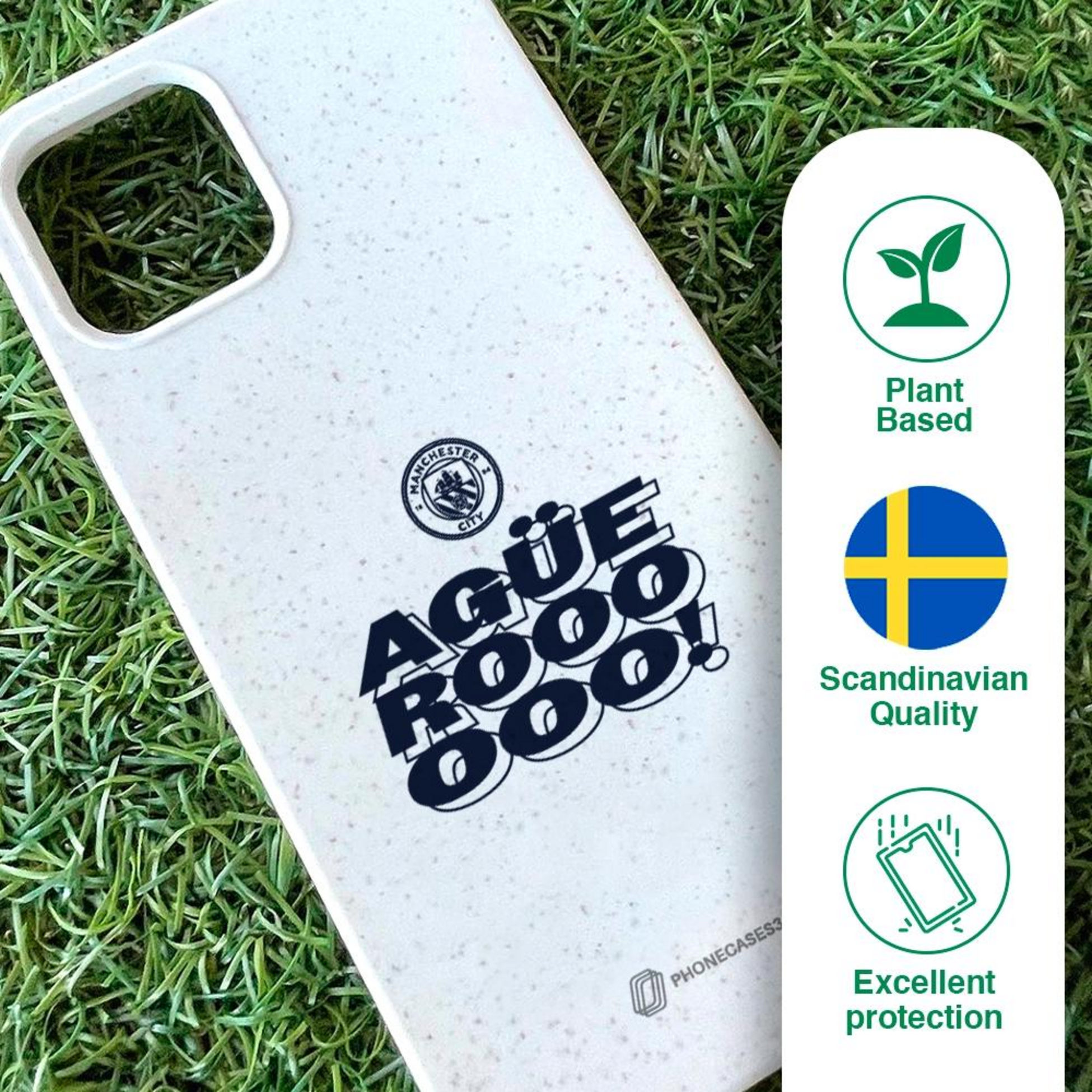 PHONECASES3D, Manchester City Official Compostable Phone Case &ndash; Ag&uuml;erooo!