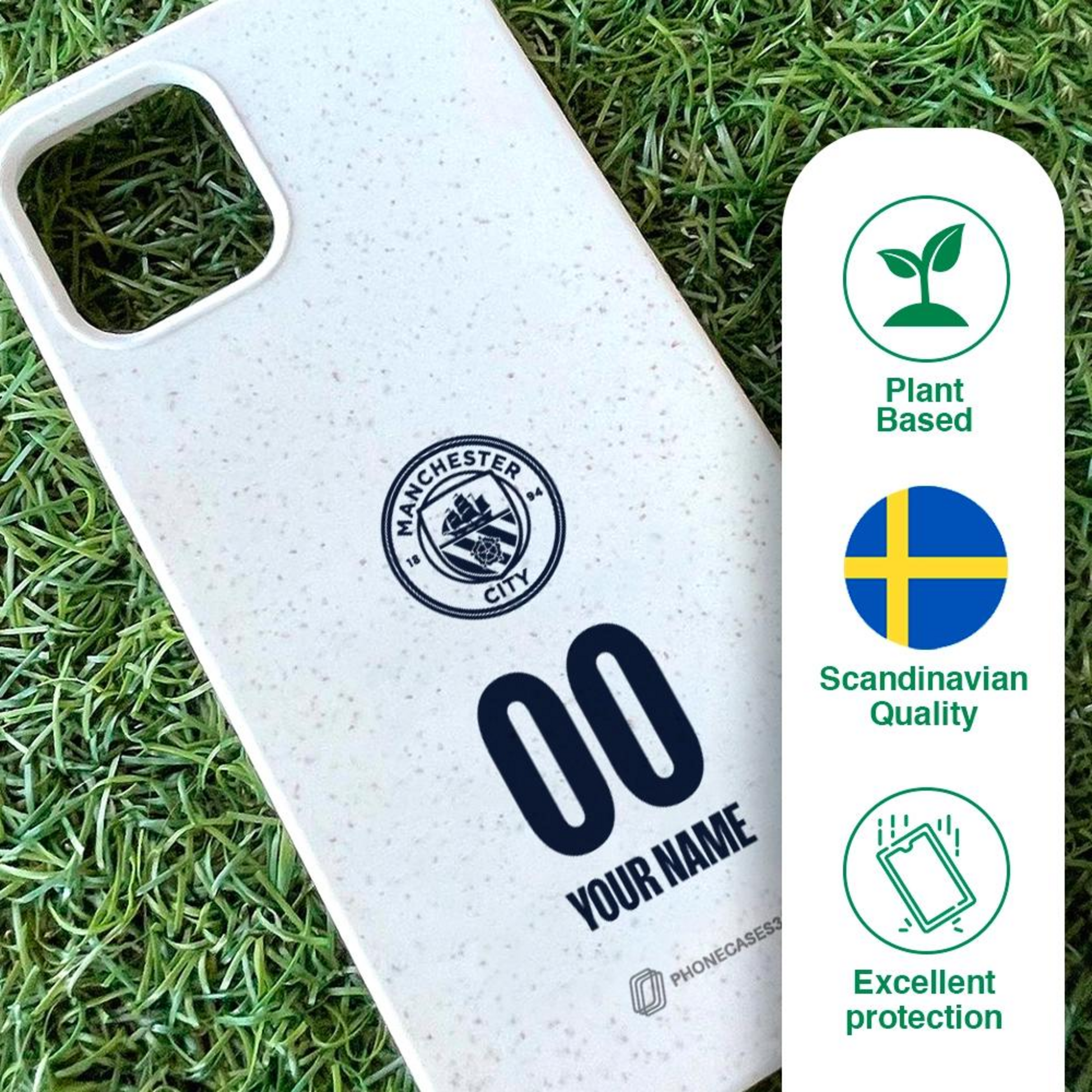 PHONECASES3D, Manchester City Official Compostable Phone Case &ndash; Dark Blue Crest