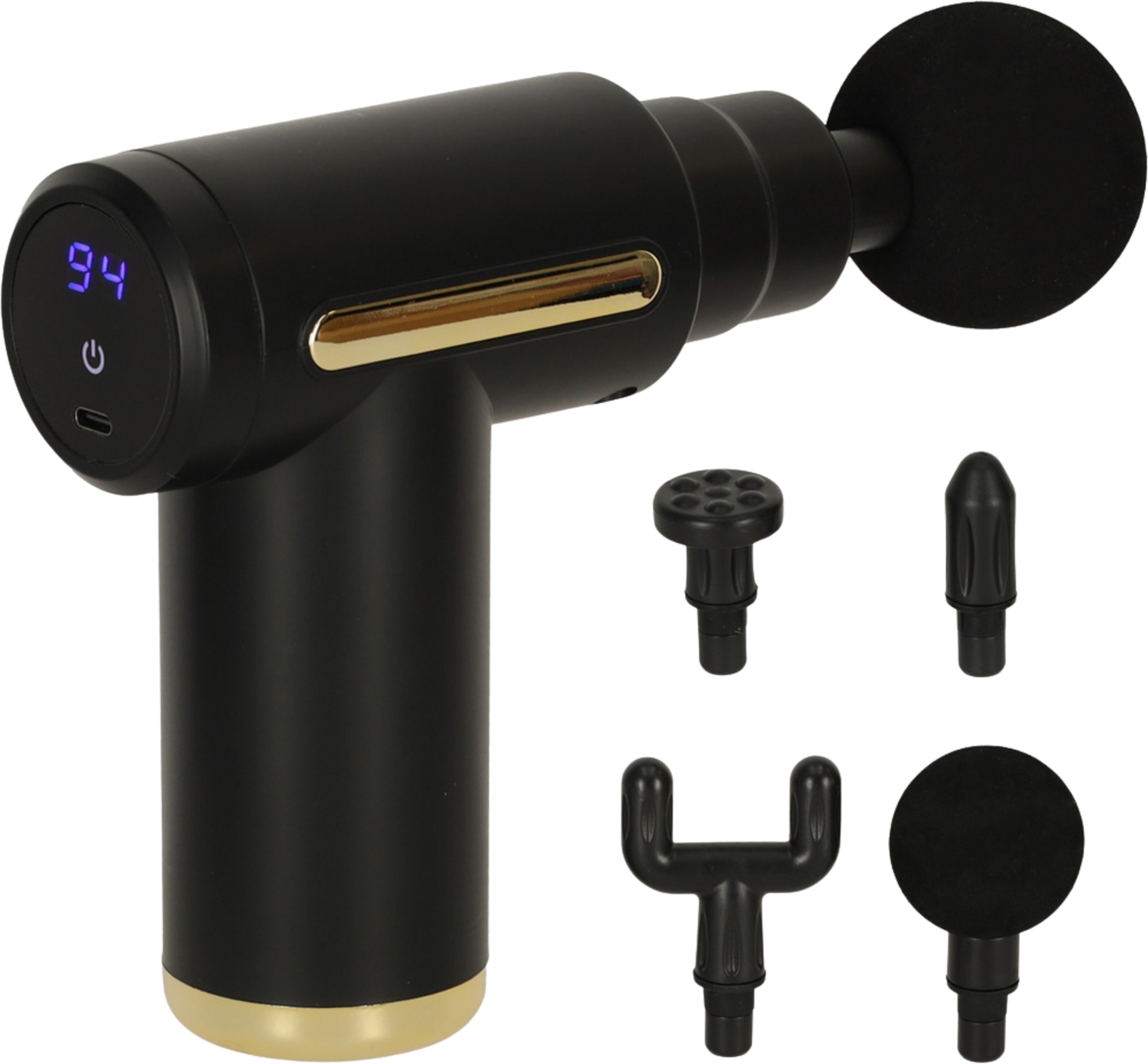 NORTHIX, Massage Gun Massager 4 Ends Black
