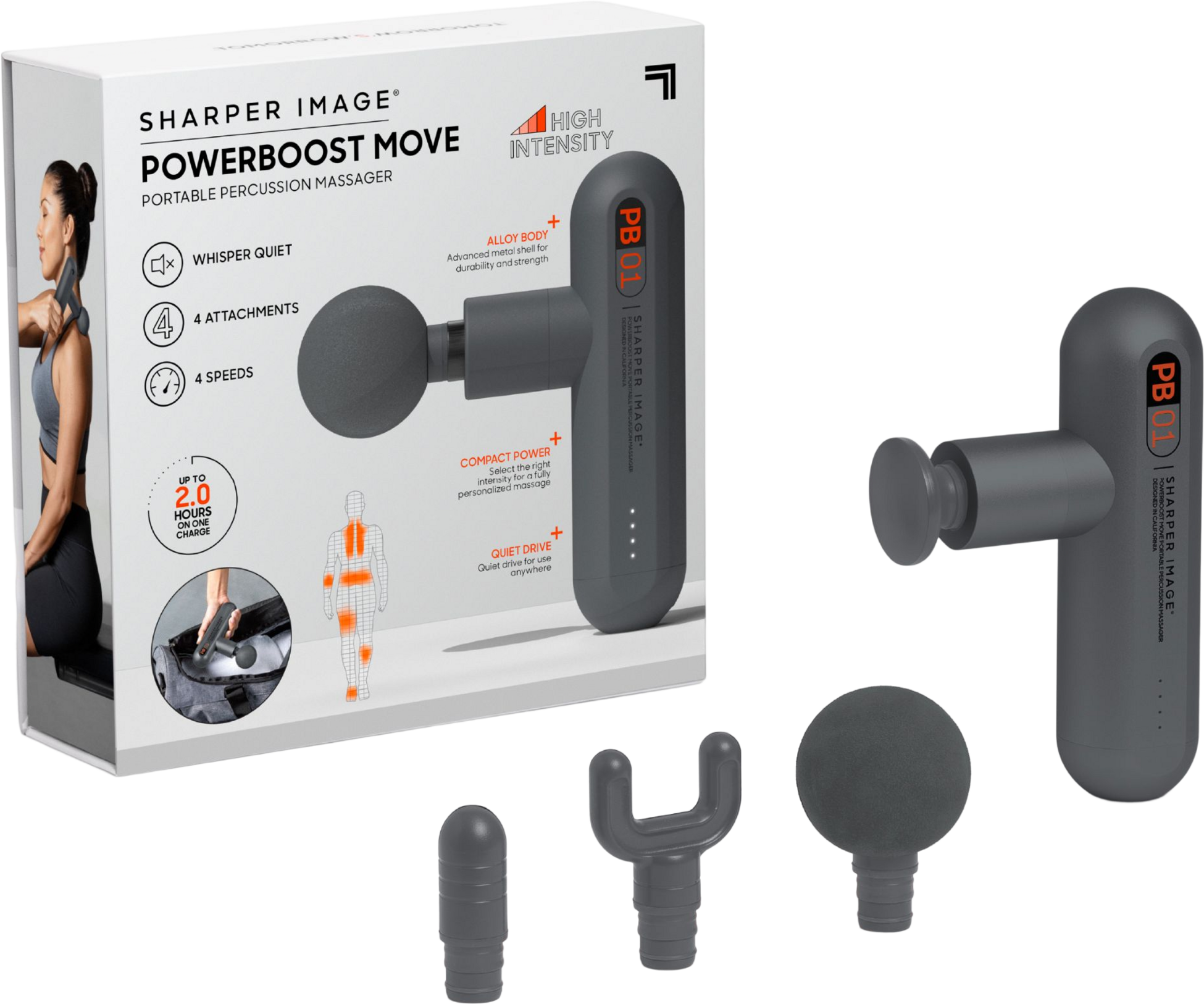 SHARPER IMAGE, Massagepistol Move Portable Percussion