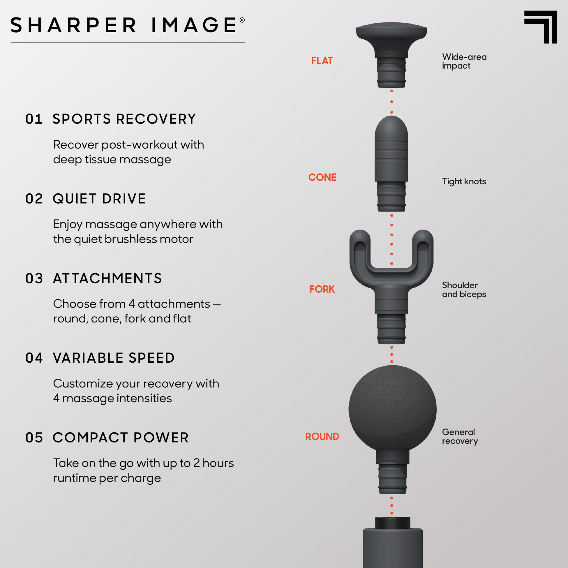 SHARPER IMAGE, Massagepistol Move Portable Percussion