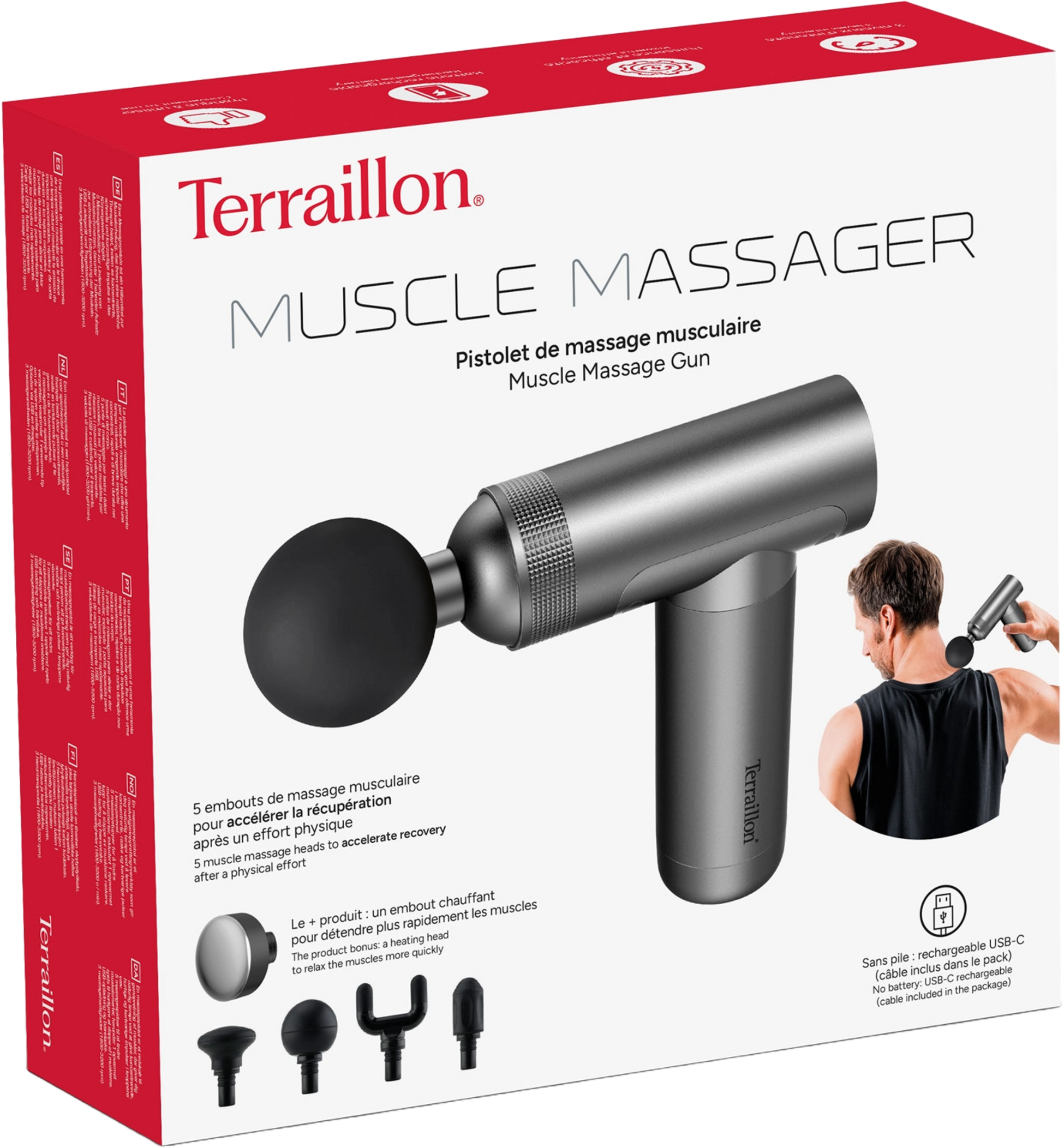 TERRAILLON, Massagepistol Muscle Massager Med V&auml;rme