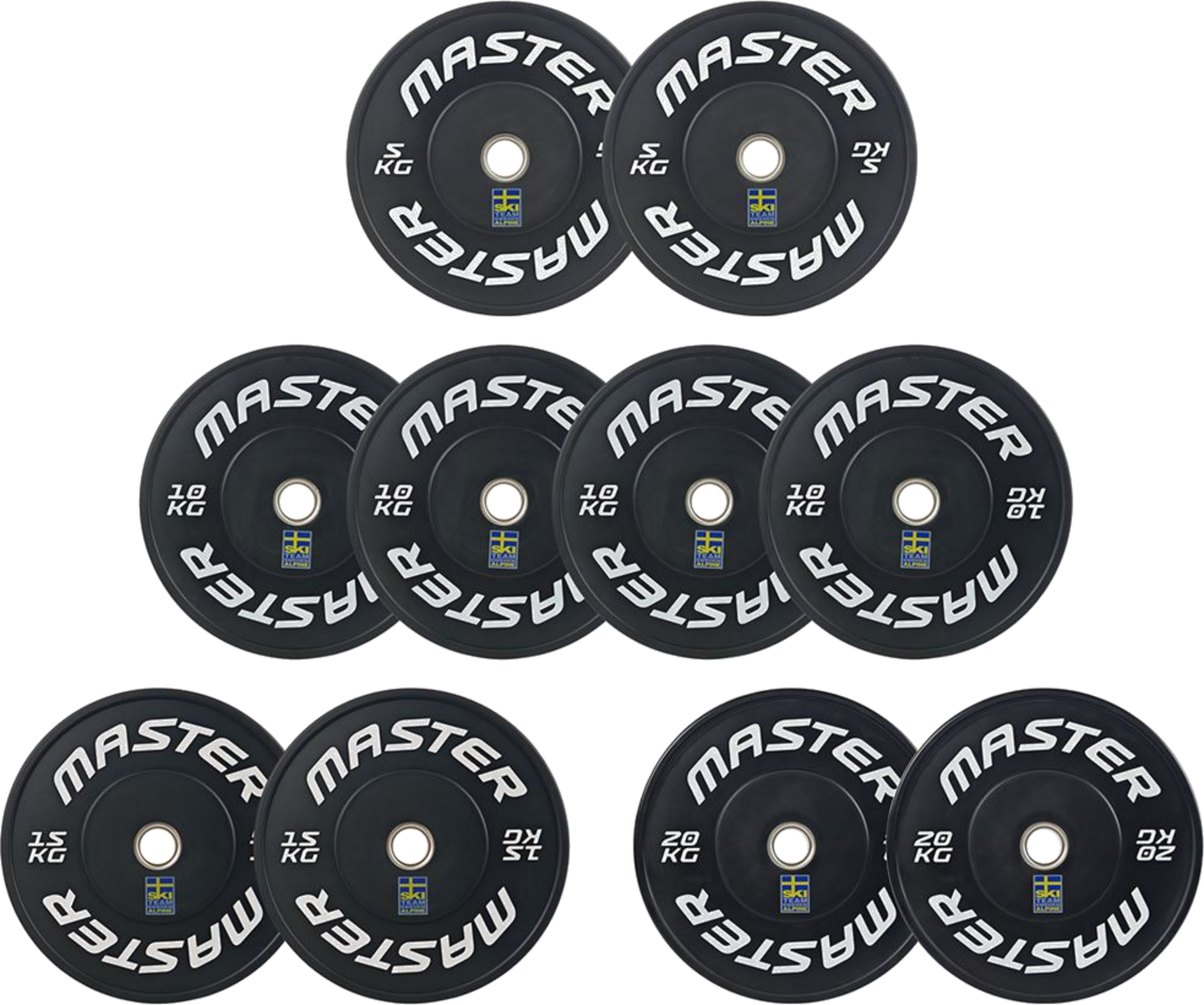 MASTER FITNESS, Master Fitness Bumper Set 120 Kg Skiteam, Viktpaket Bumper