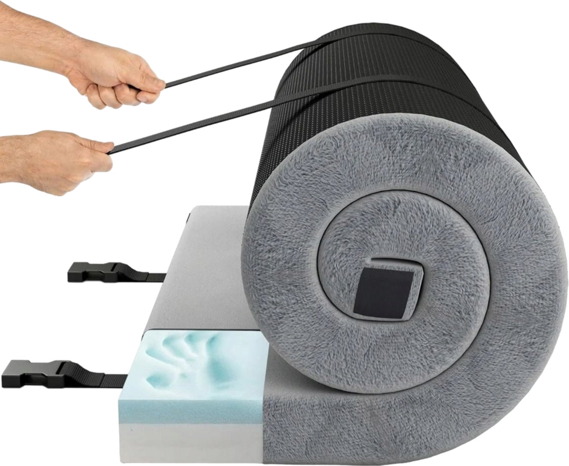 NORTHIX, Memory Foam Camping Mattress Roll-up Camping Mat With Waterproof Coating 188 X 97 X 6.5 Cm Gray