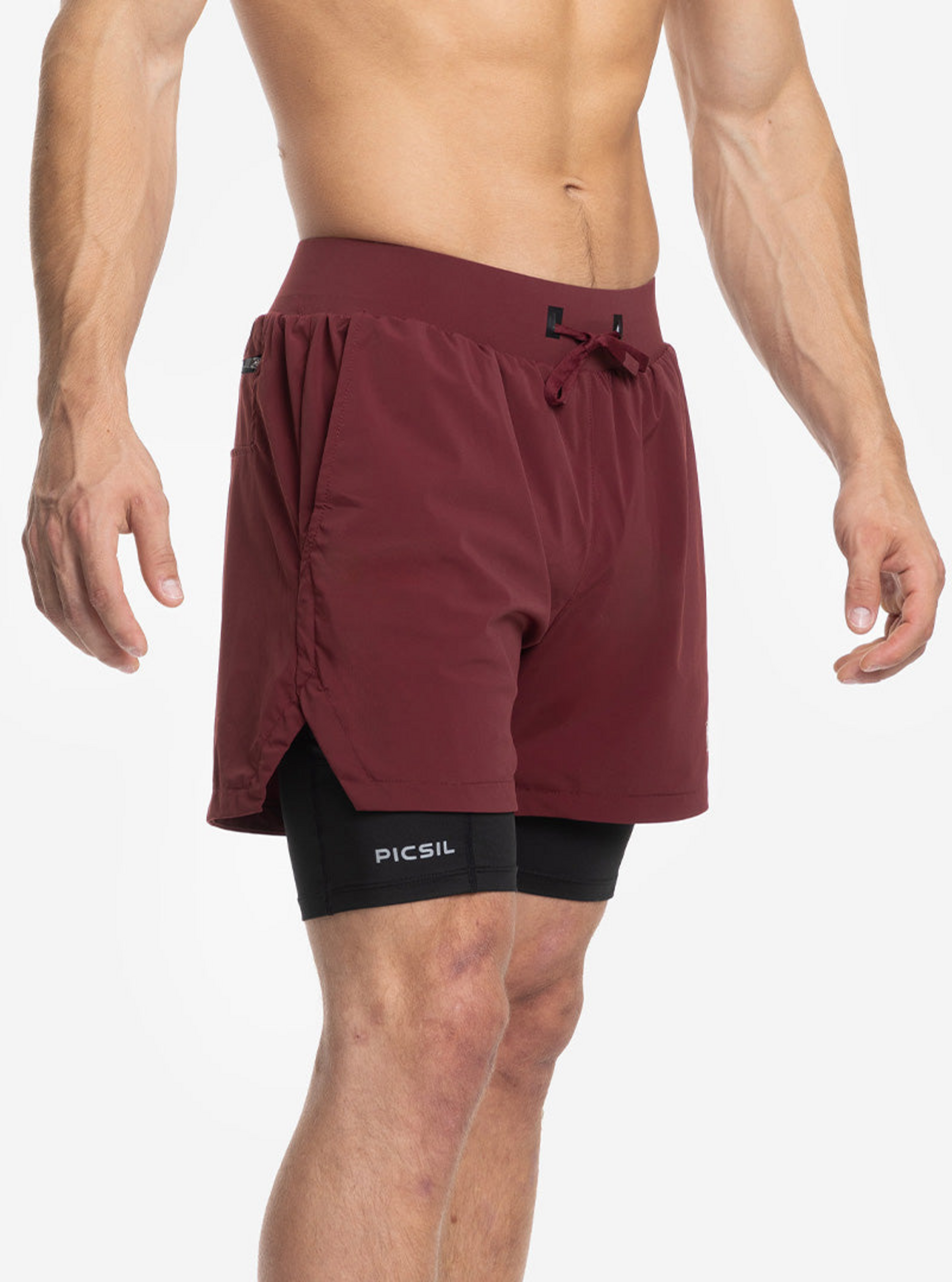 PICSIL SPORT, Men's 2-in-1 Compression Mesh Shorts Premium