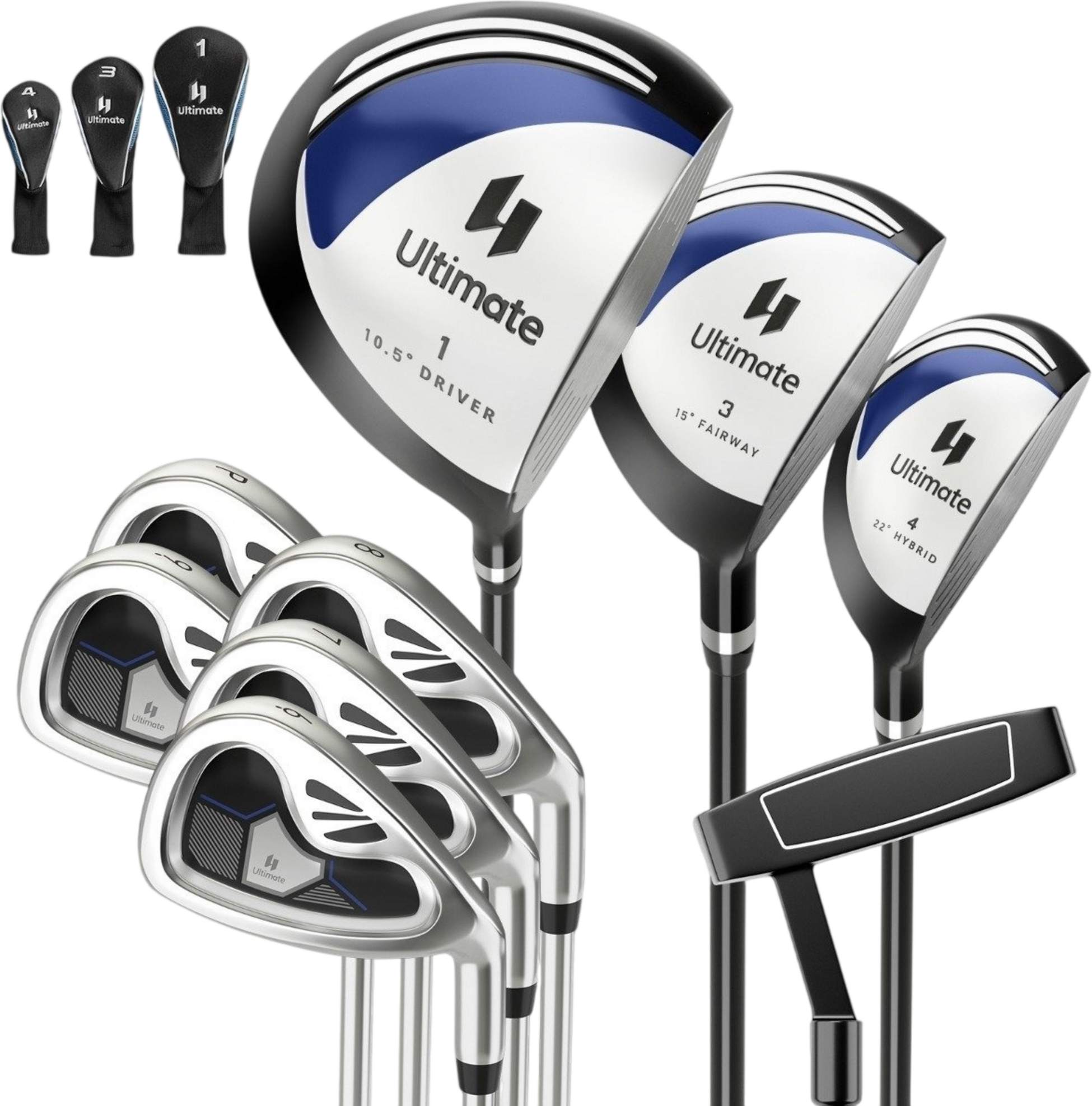 NORTHIX, Men's 9-piece Right-handed Golf Club Set With Covers