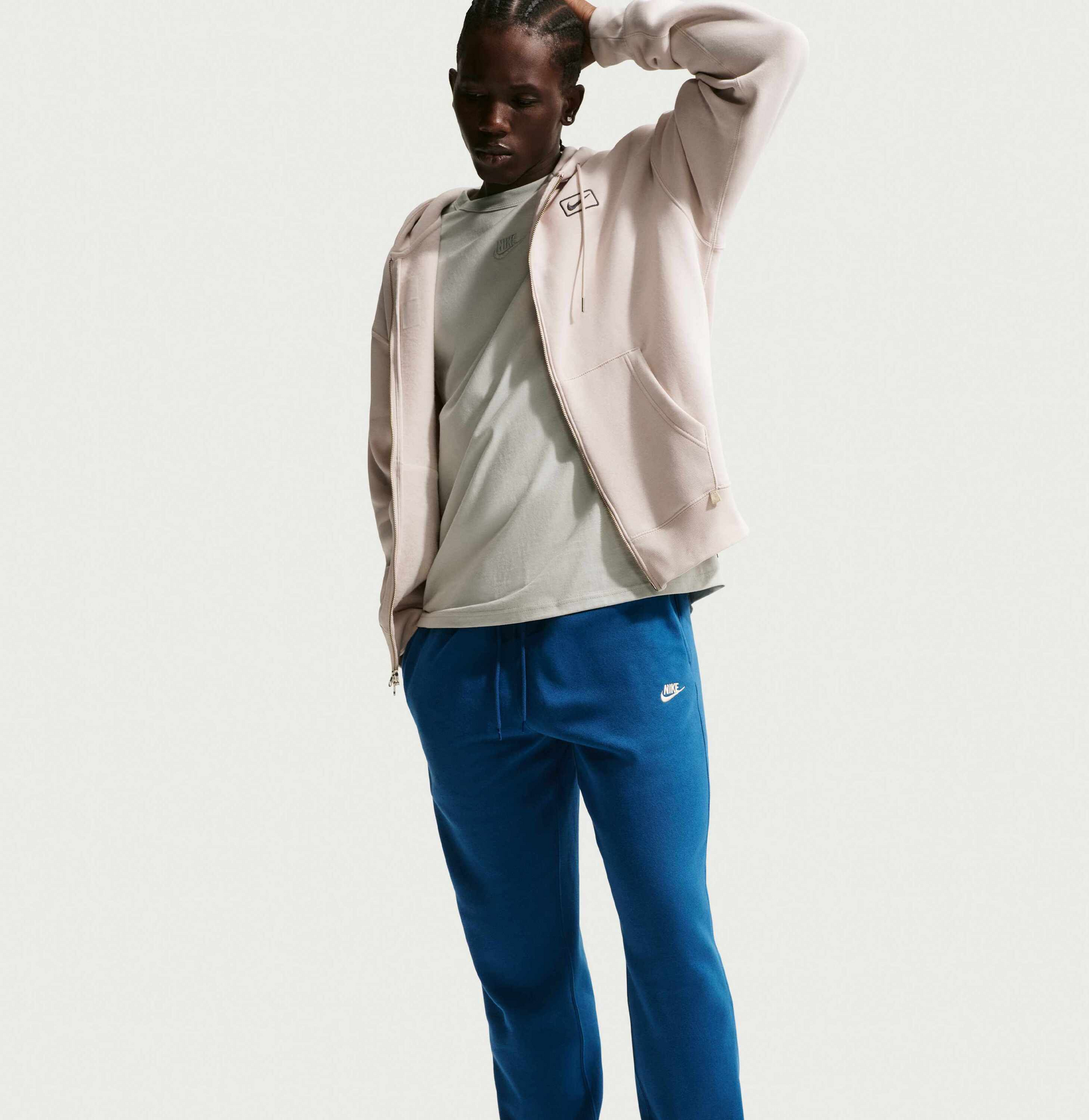 NIKE, Men's Cuffed Brushed Fleece Trousers Club