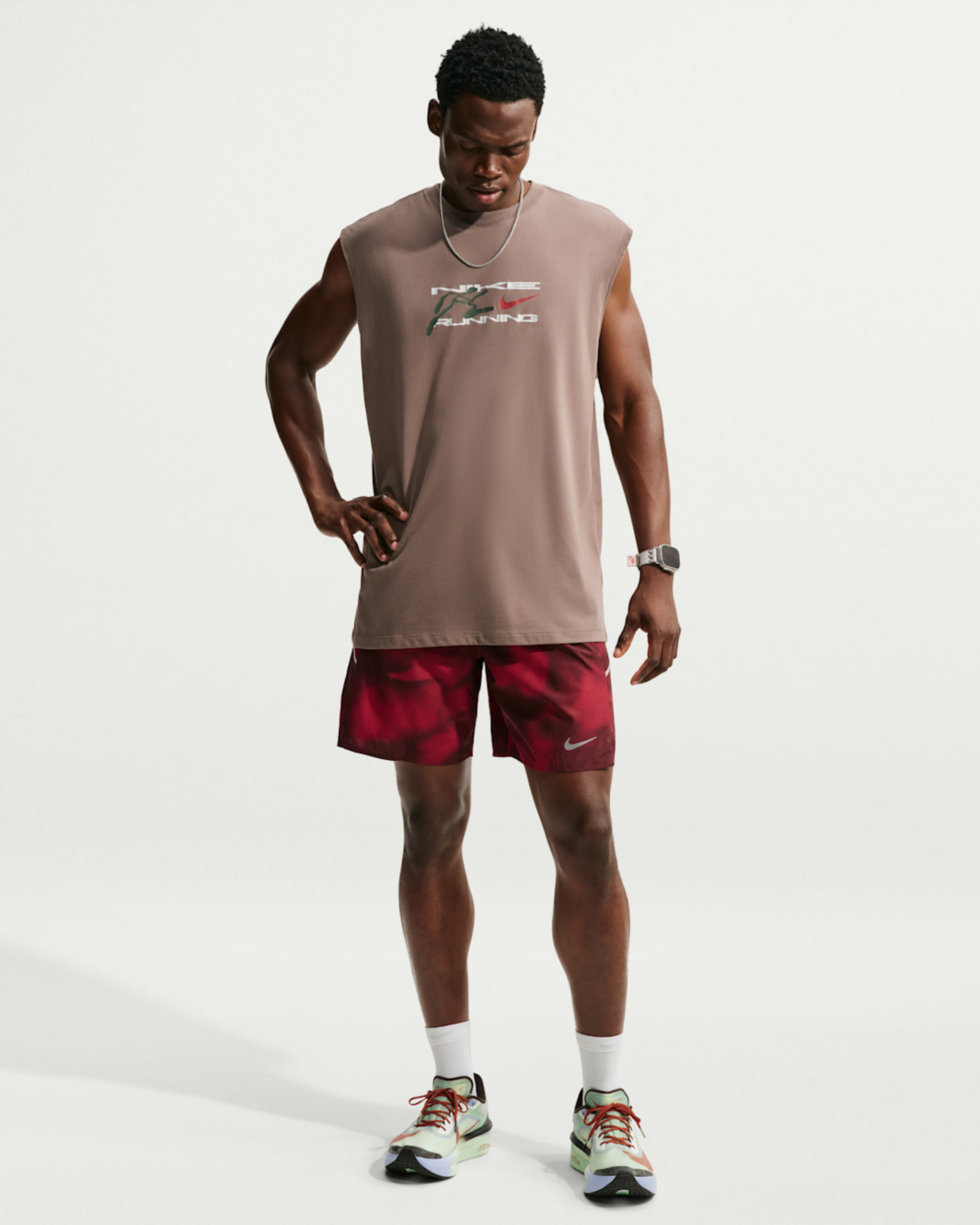 NIKE, Men's Dri-fit 18cm (approx.) Brief-lined Printed Running Shorts Miler