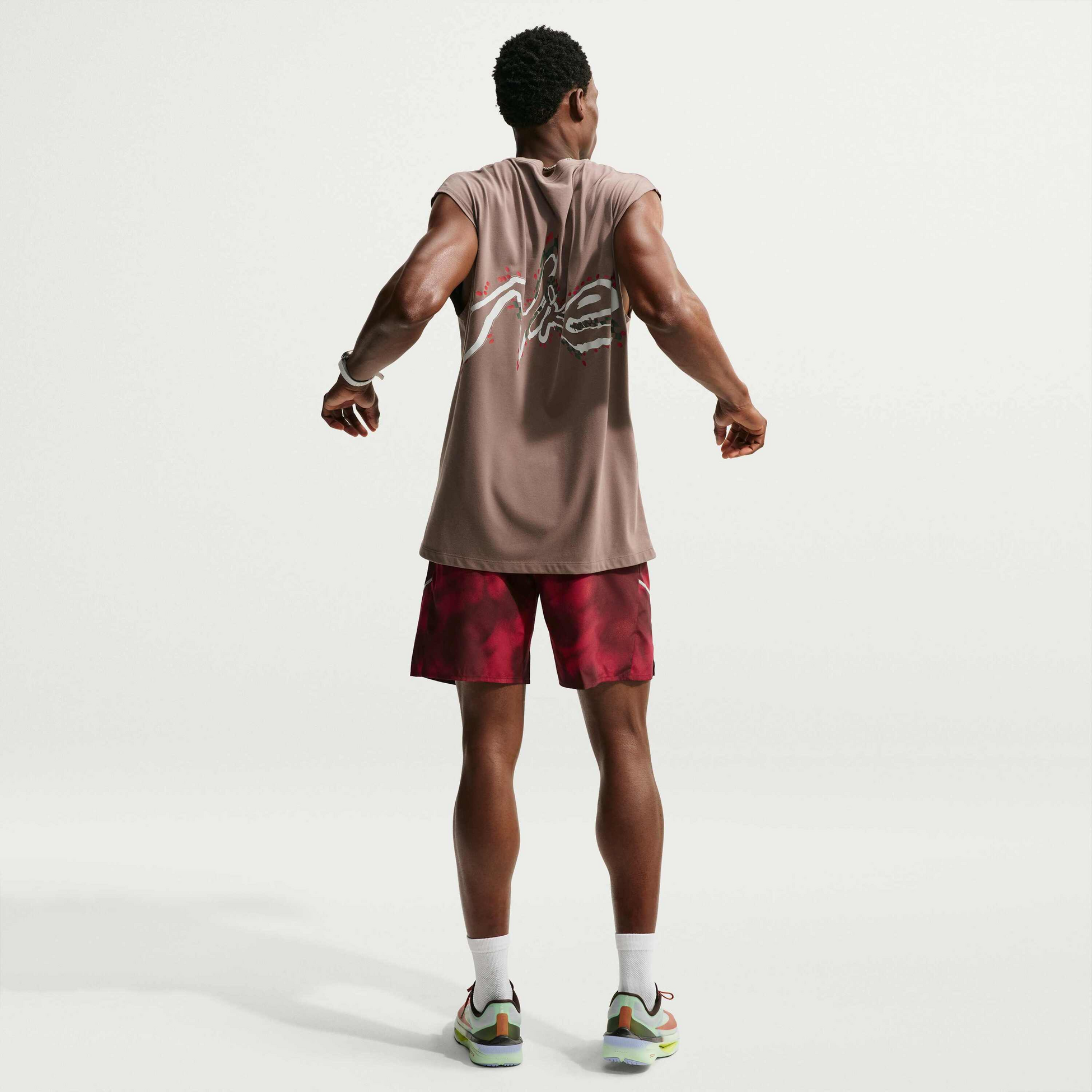 NIKE, Men's Dri-fit 18cm (approx.) Brief-lined Printed Running Shorts Miler