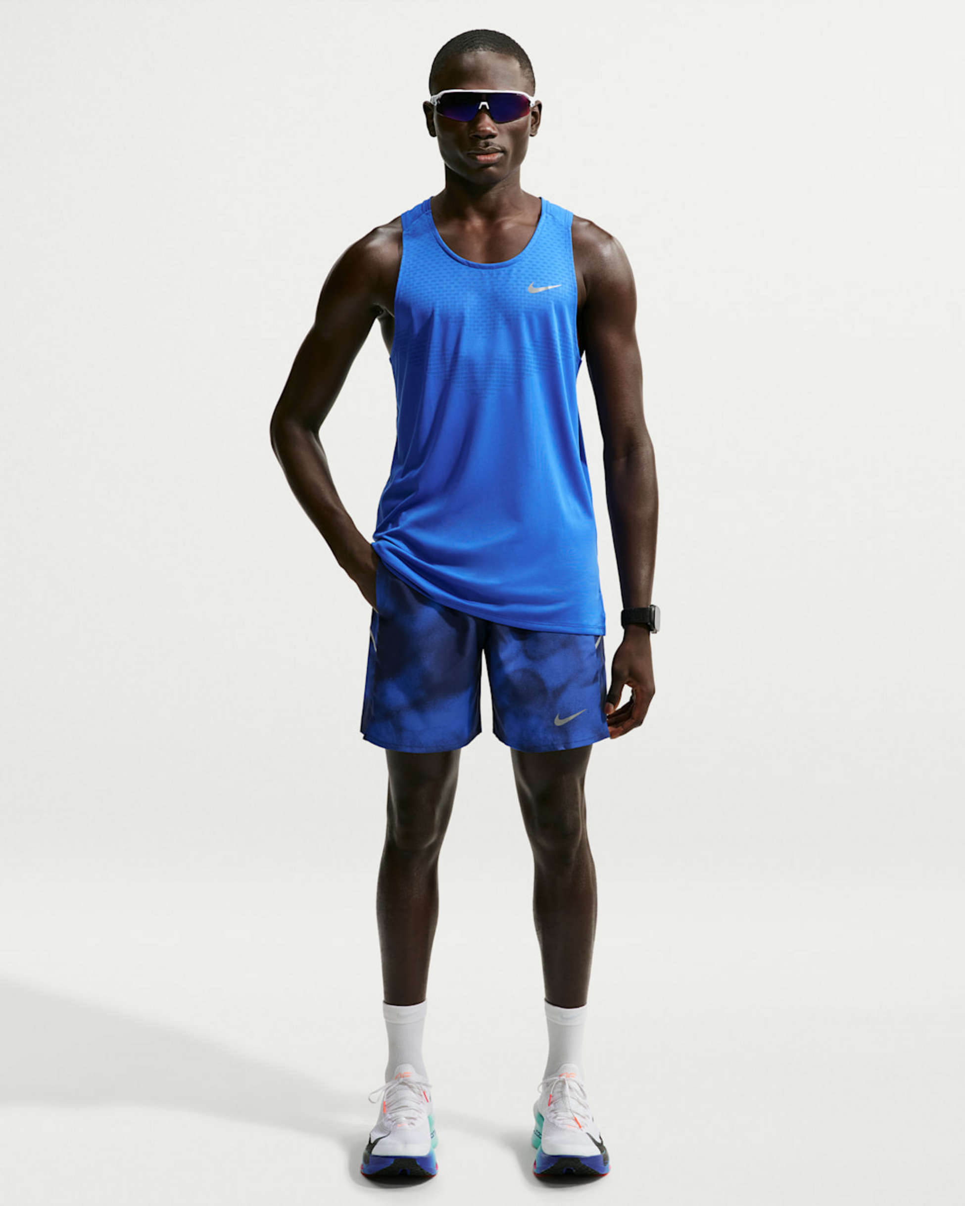NIKE, Men's Dri-fit 18cm (approx.) Brief-lined Printed Running Shorts Miler