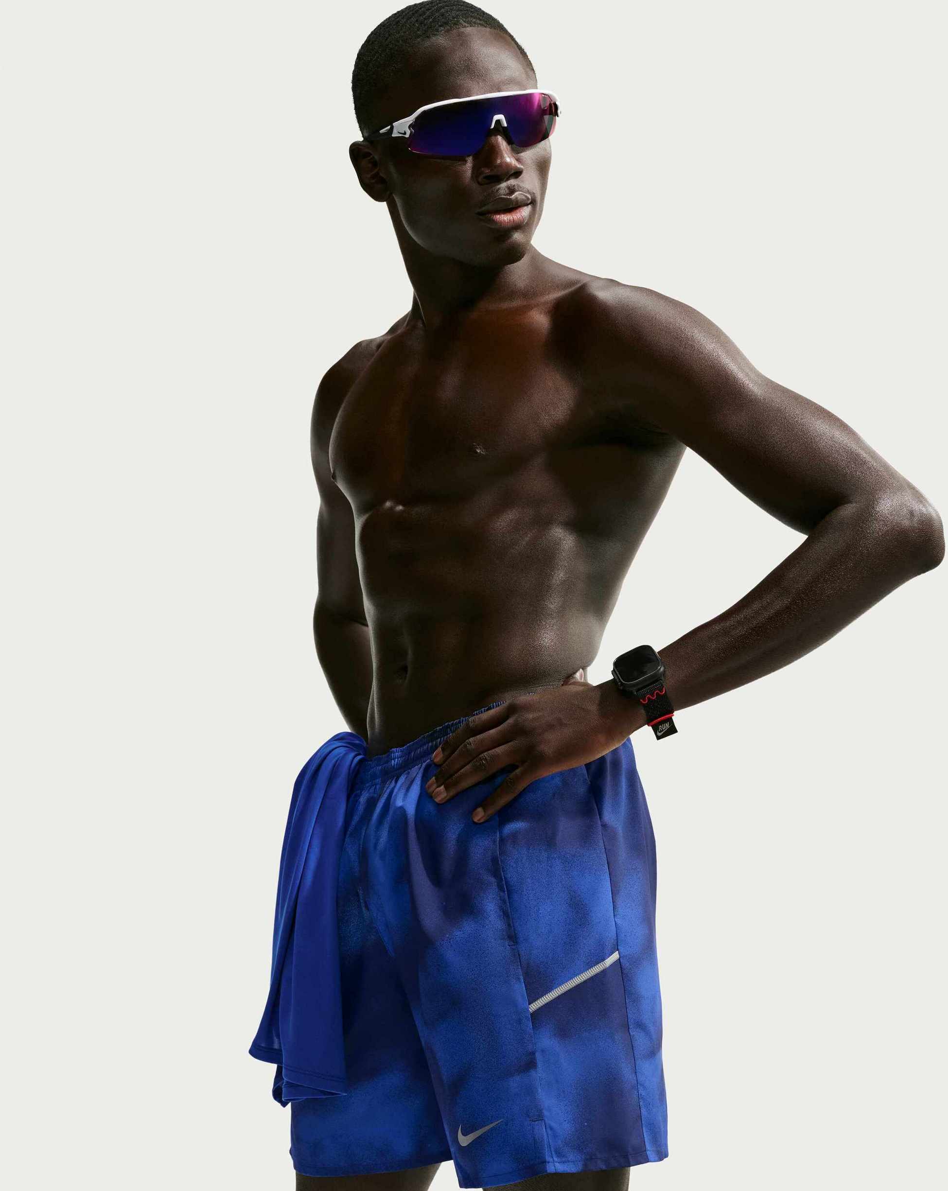 NIKE, Men's Dri-fit 18cm (approx.) Brief-lined Printed Running Shorts Miler