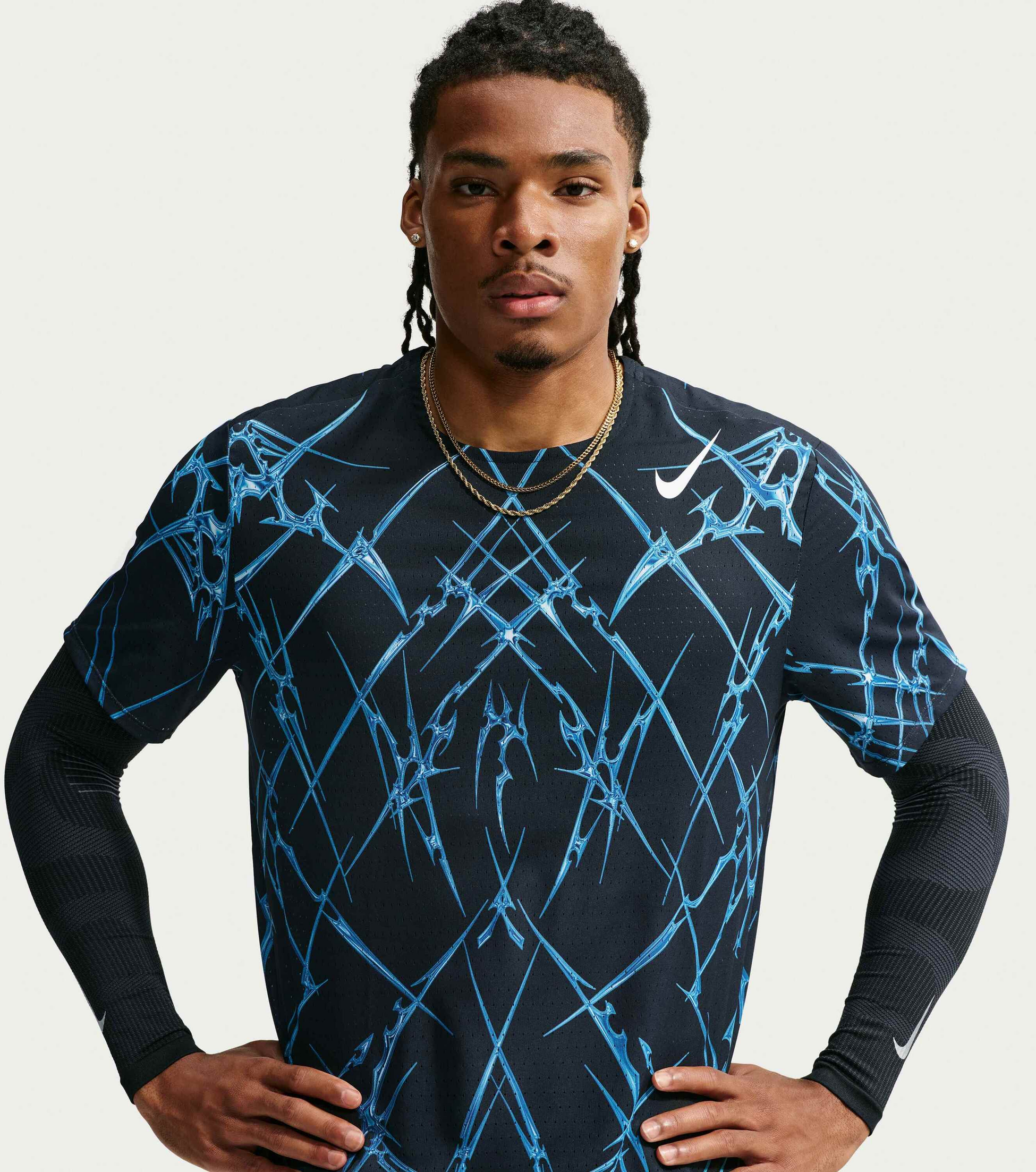 NIKE, Men's Dri-fit Adv Printed Short-sleeve Running Top Aeroswift