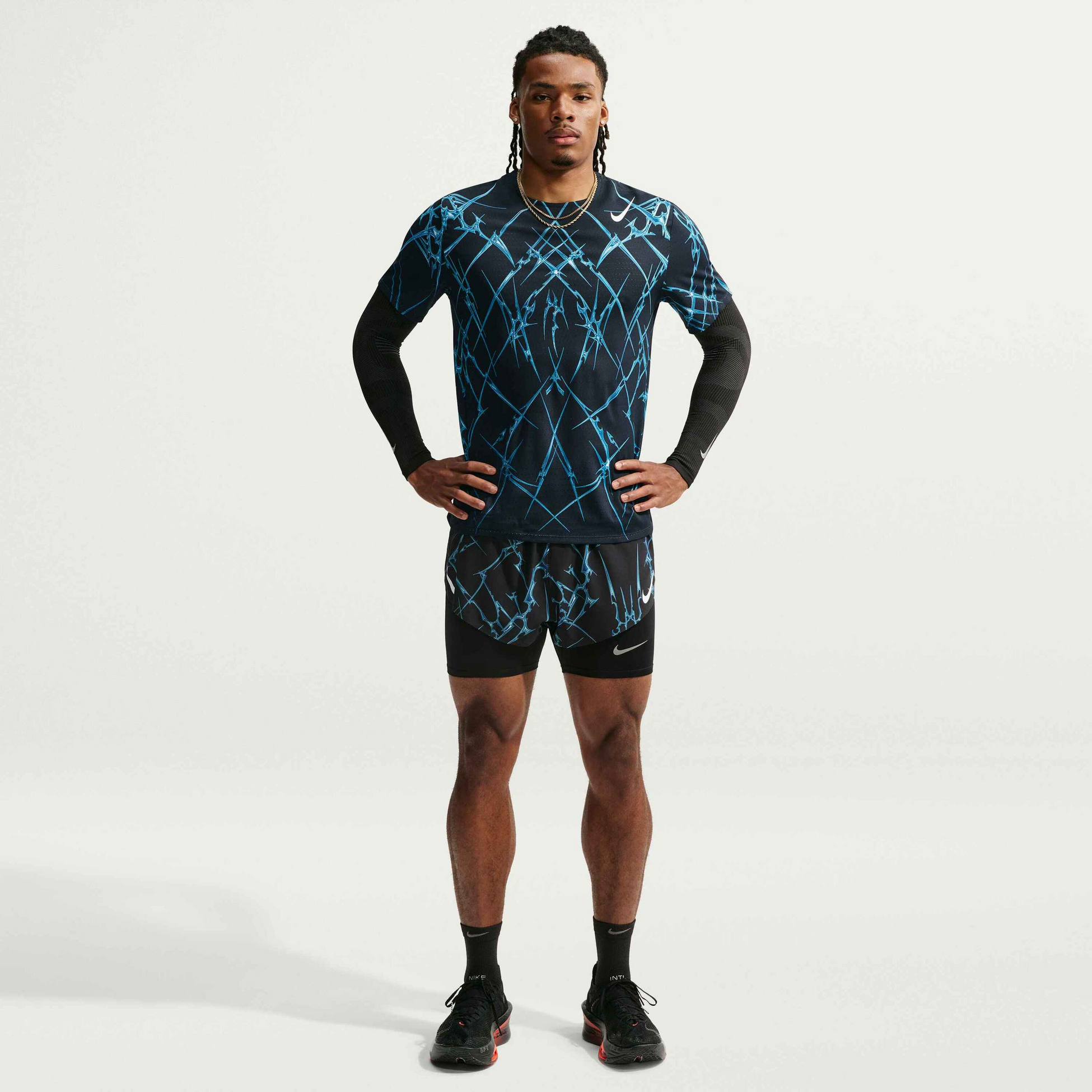 NIKE, Men's Dri-fit Adv Printed Short-sleeve Running Top Aeroswift