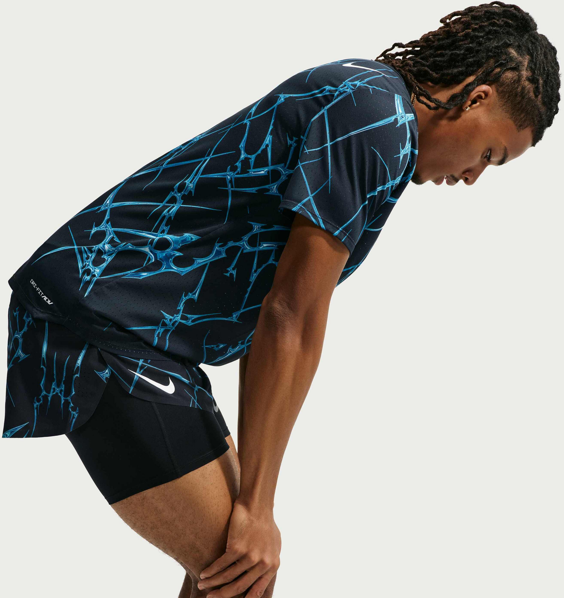 NIKE, Men's Dri-fit Adv Printed Short-sleeve Running Top Aeroswift