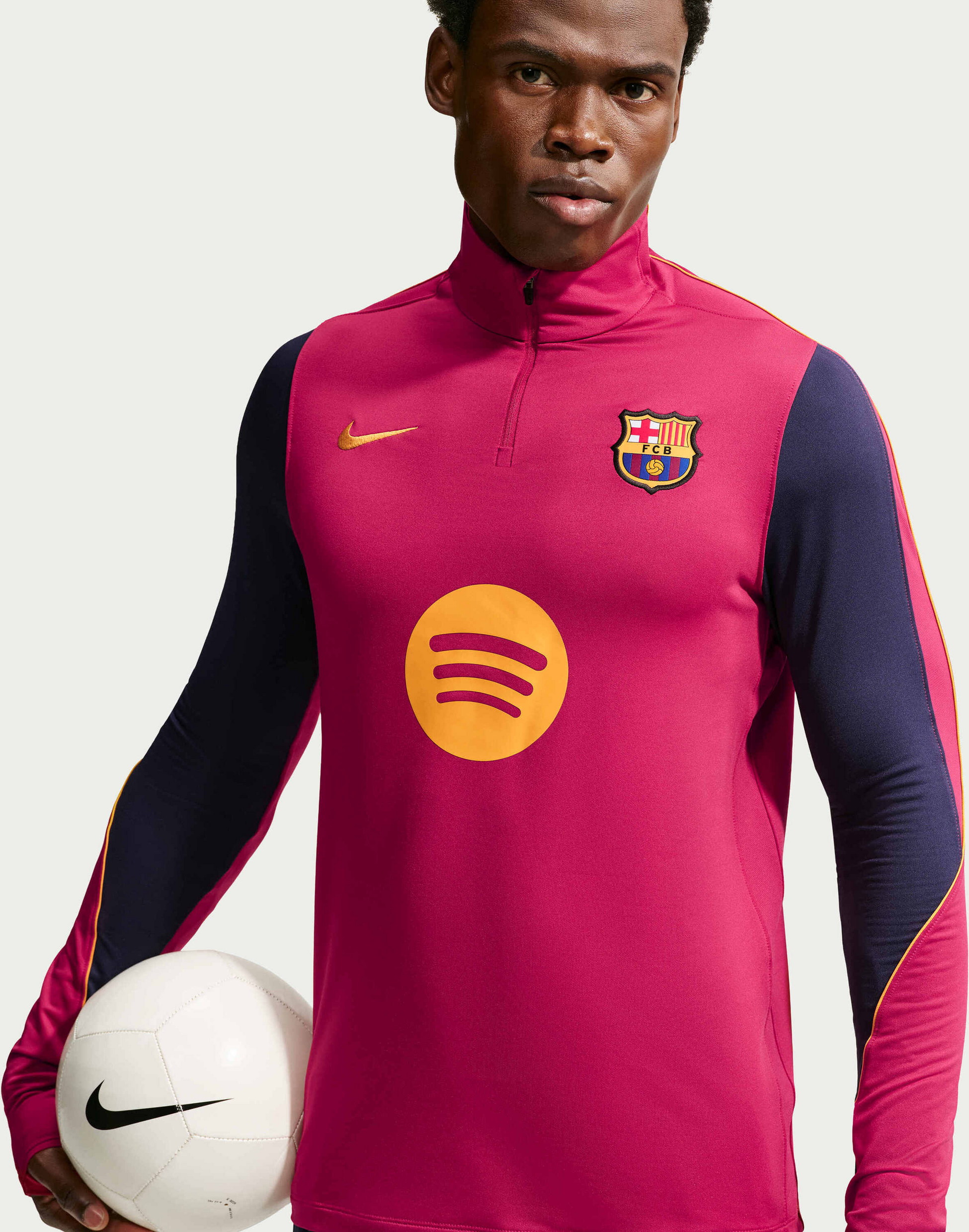 NIKE, Men's Dri-fit Football Knit Drill Top F.c. Barcelona Strike