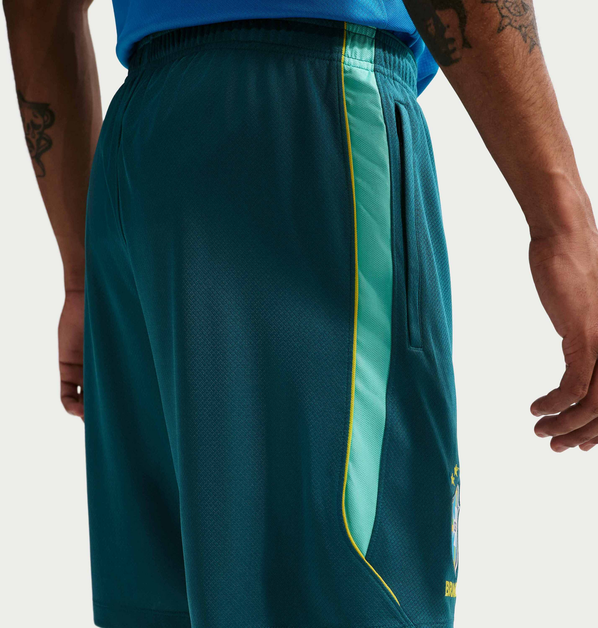 NIKE, Men's Dri-fit Football Knit Shorts Brazil Strike