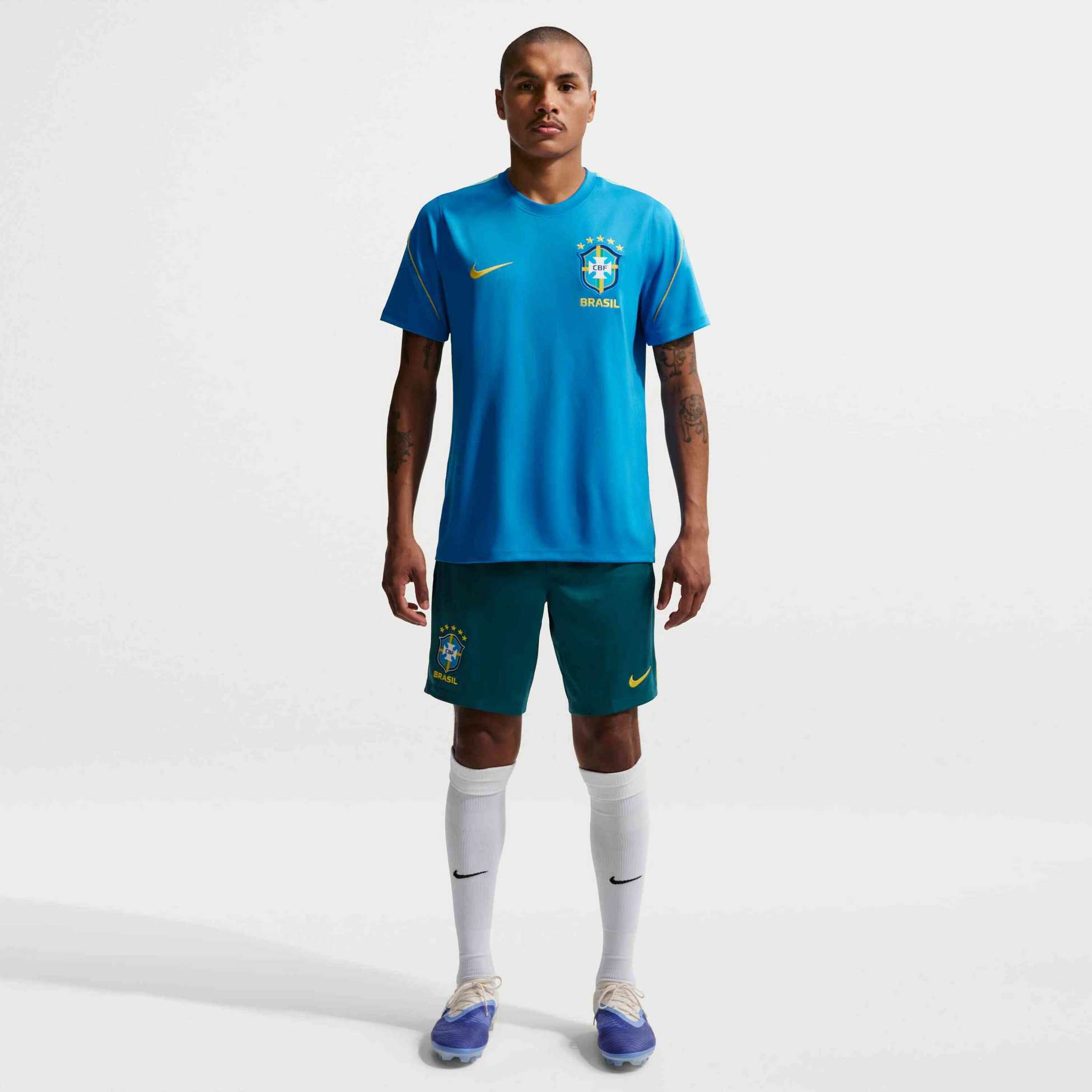 NIKE, Men's Dri-fit Football Knit Shorts Brazil Strike