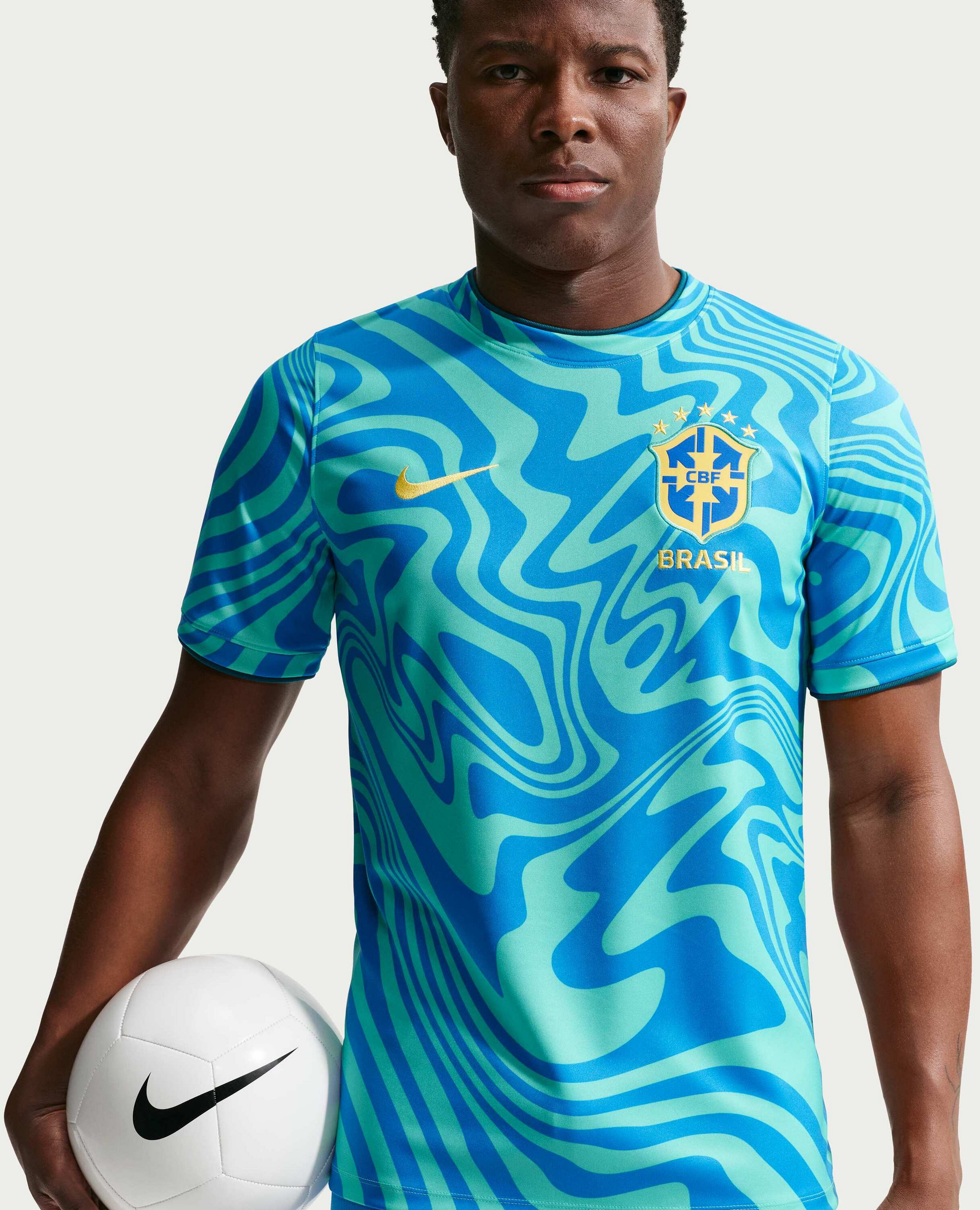 NIKE, Men's Dri-fit Football Pre-match Short-sleeve Top Brazil Academy Pro