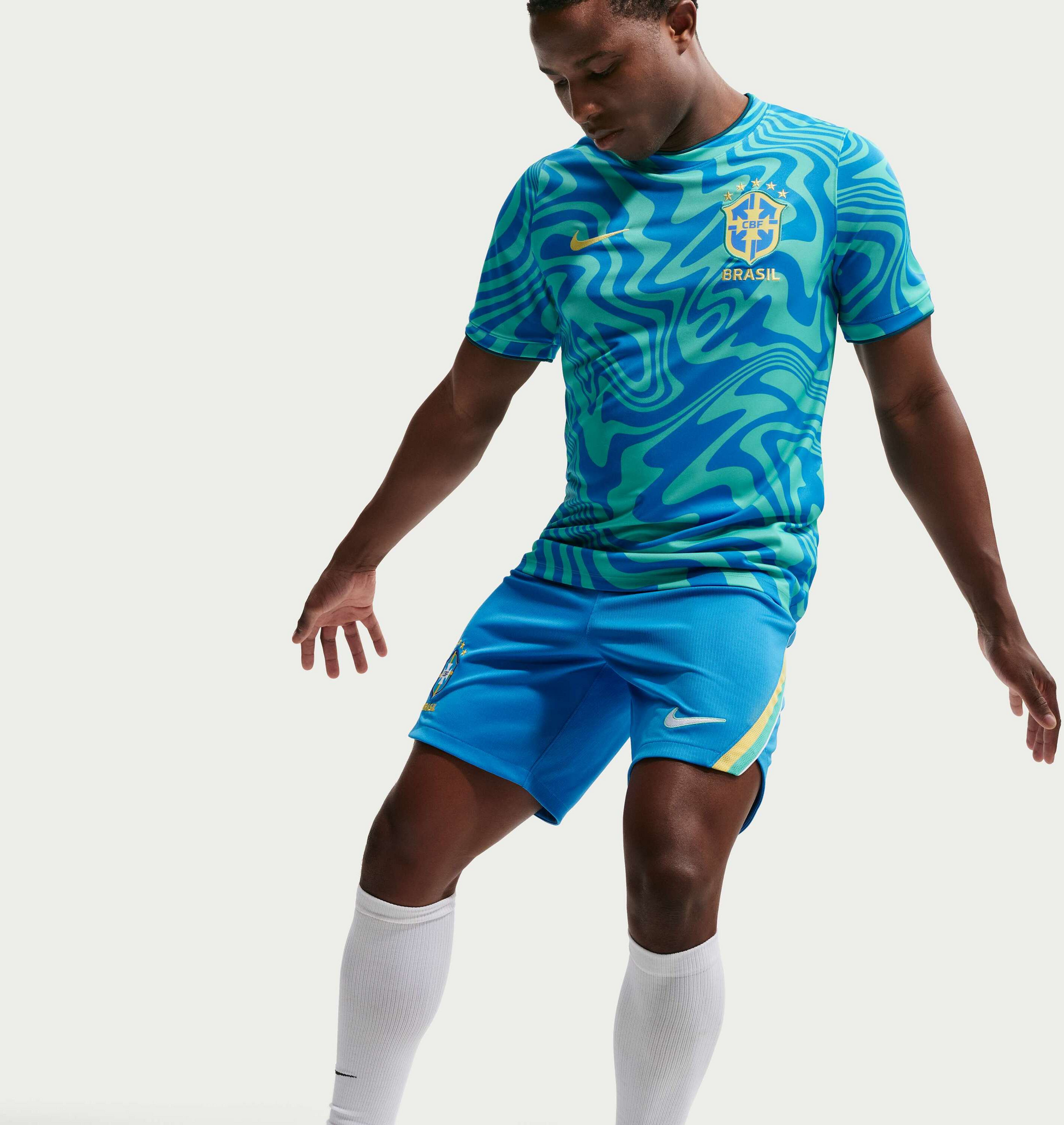 NIKE, Men's Dri-fit Football Pre-match Short-sleeve Top Brazil Academy Pro