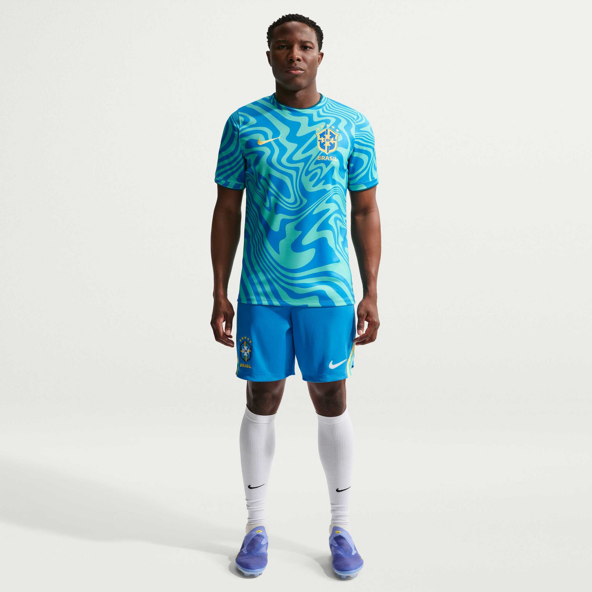 NIKE, Men's Dri-fit Football Pre-match Short-sleeve Top Brazil Academy Pro