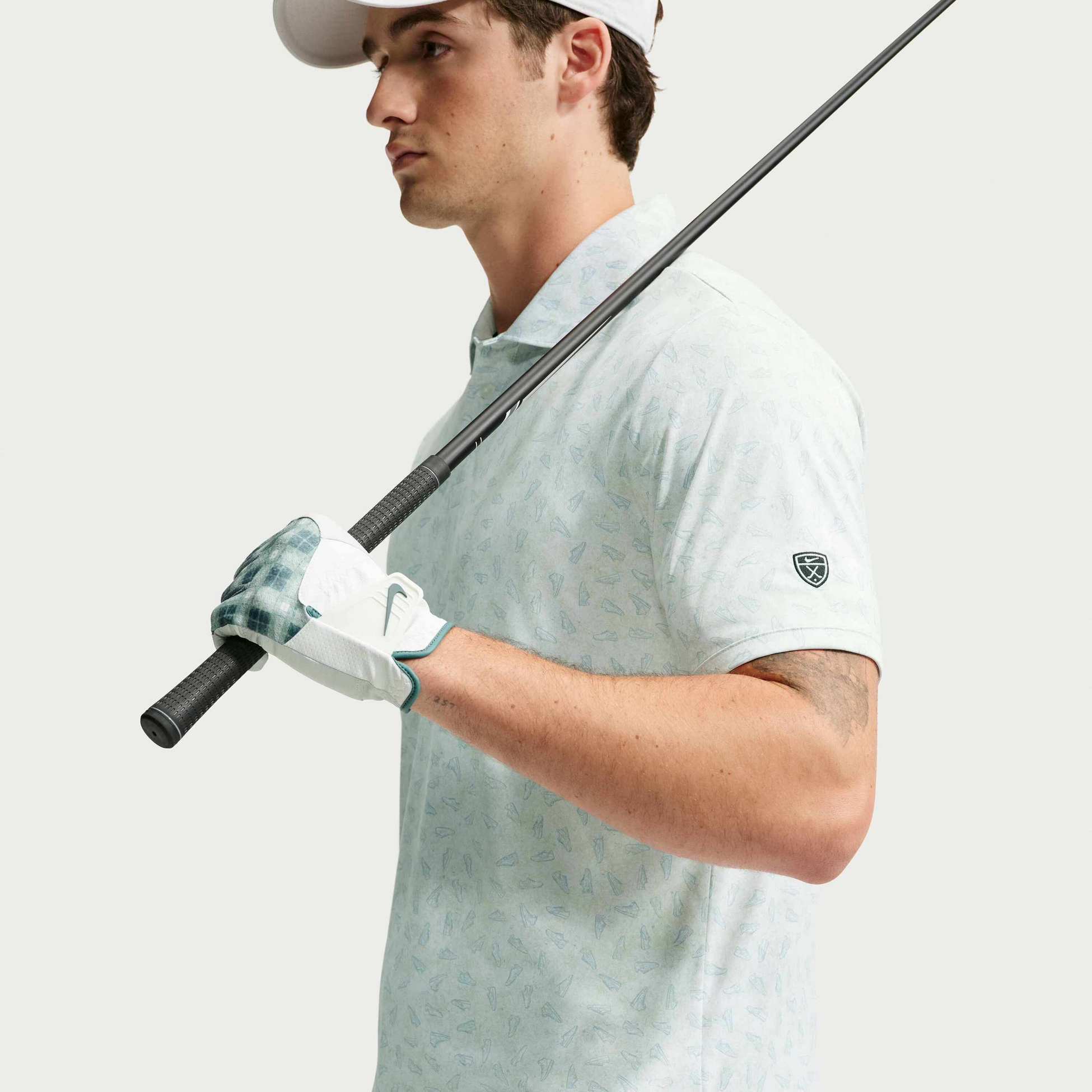 NIKE, Men's Dri-fit Grass Print Golf Polo Par