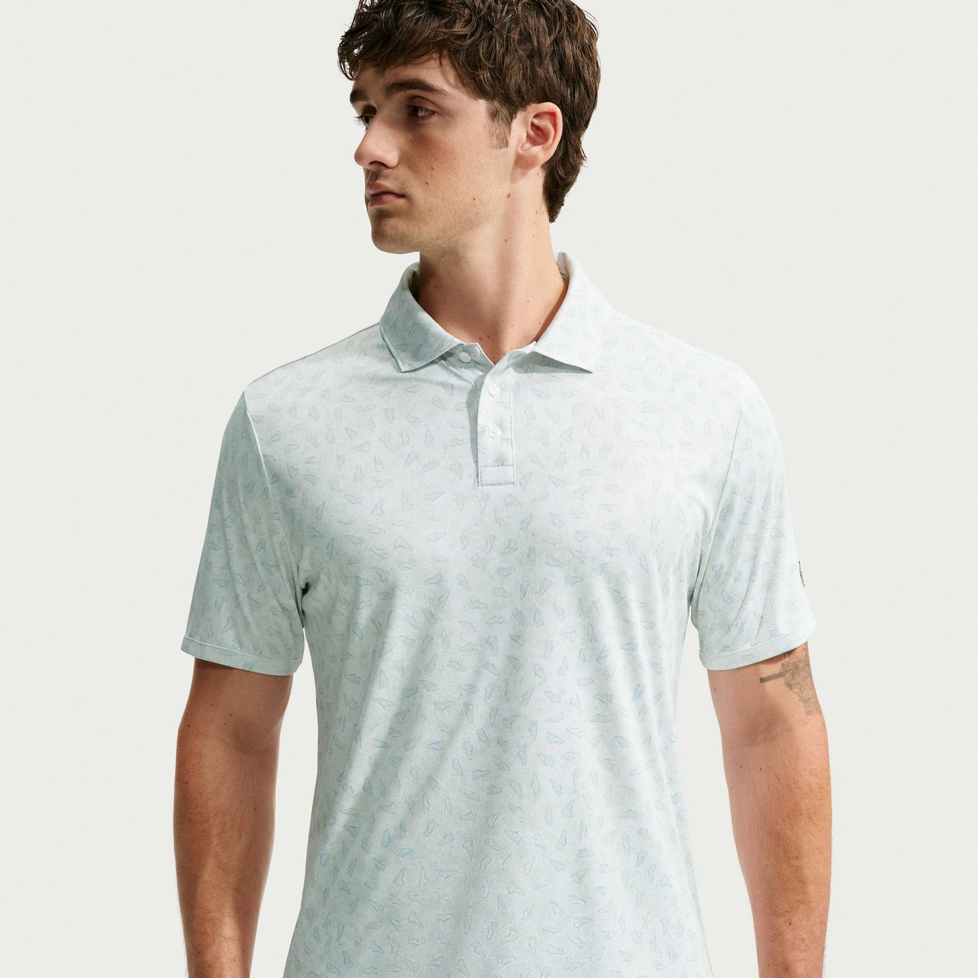 NIKE, Men's Dri-fit Grass Print Golf Polo Par