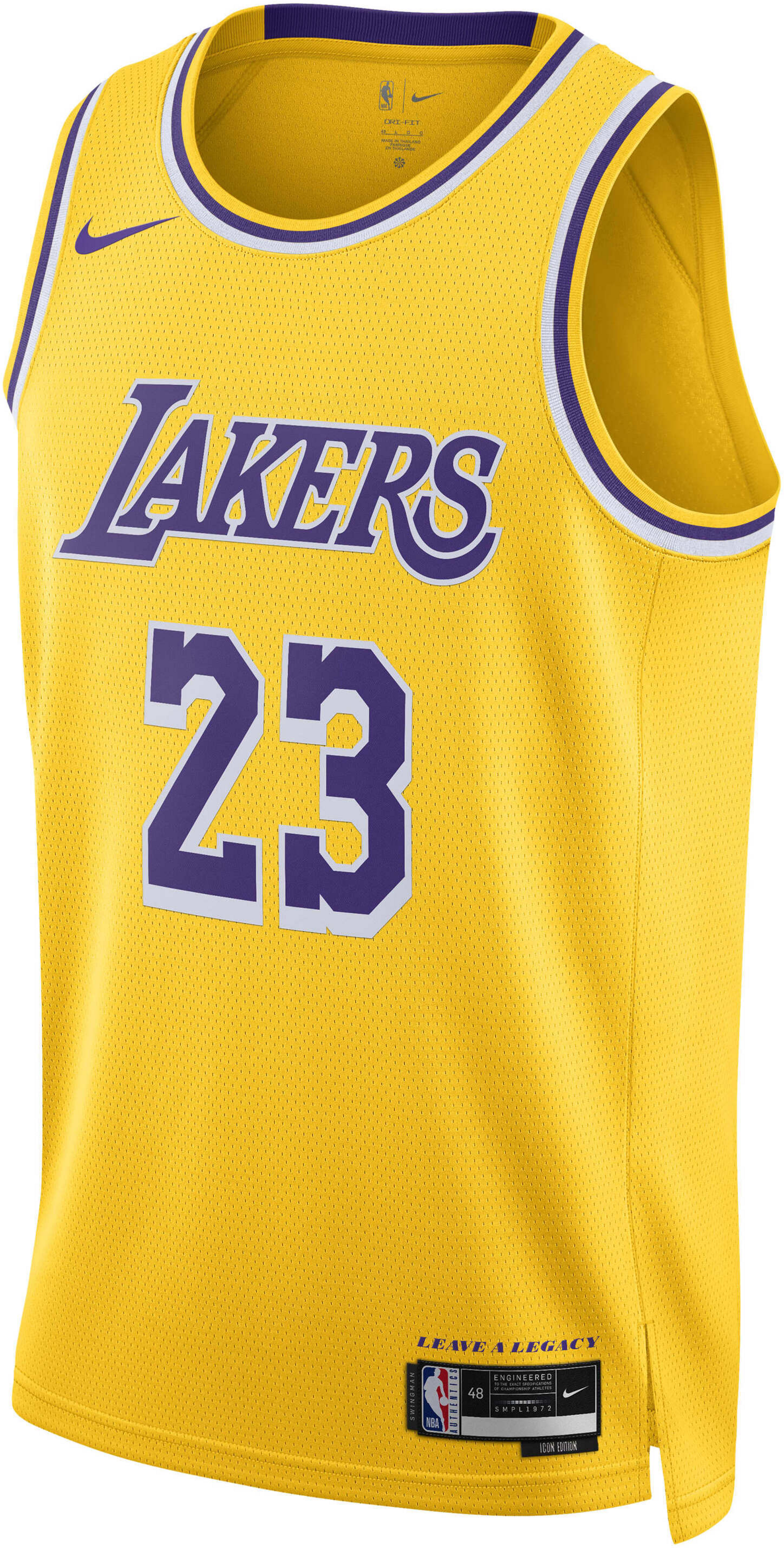 NIKE, Men's Dri-fit Nba Swingman Jersey Los Angeles Lakers Icon Edition 2022/23