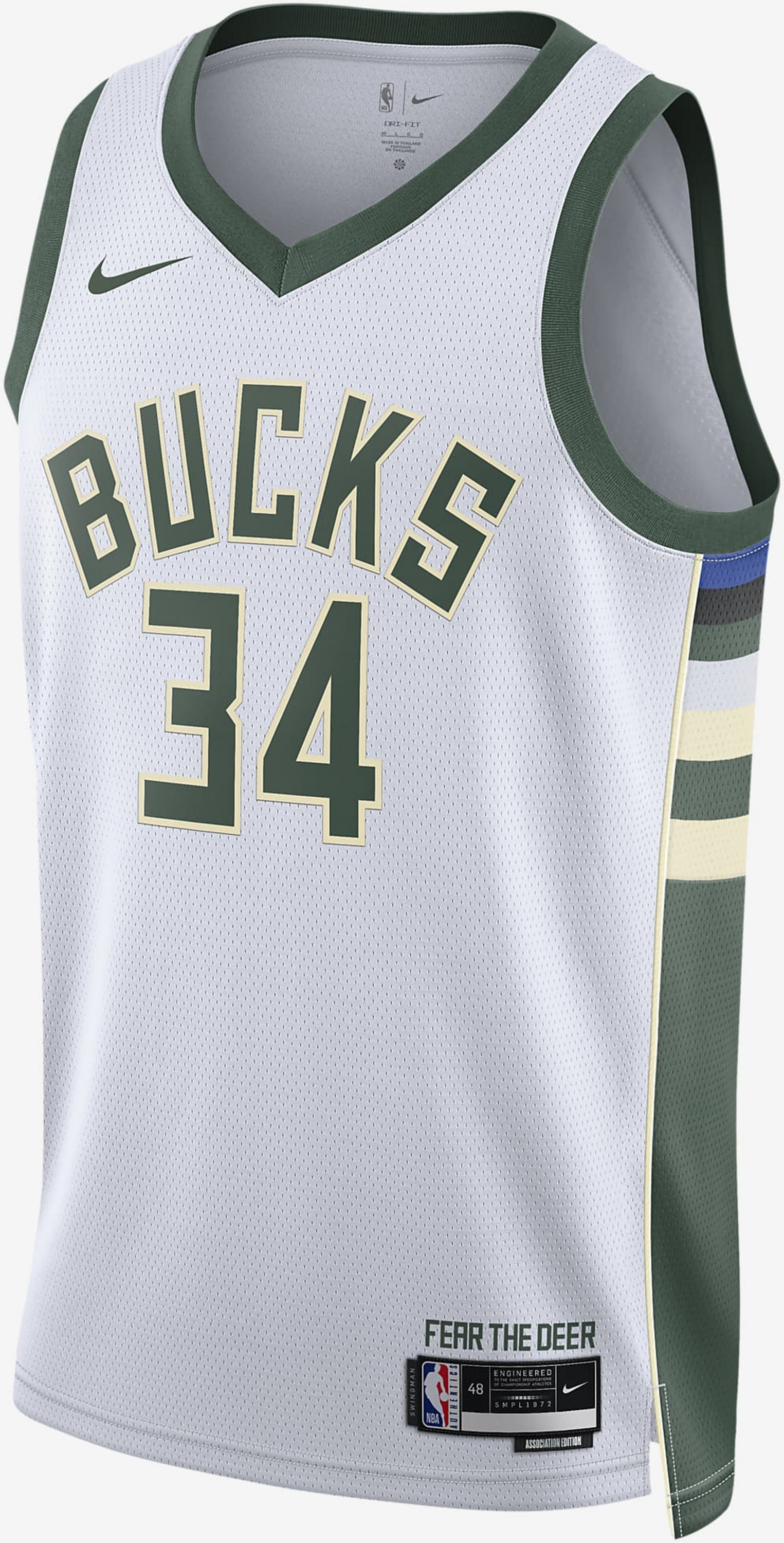 NIKE, Men's Dri-fit Nba Swingman Jersey Milwaukee Bucks Association Edition