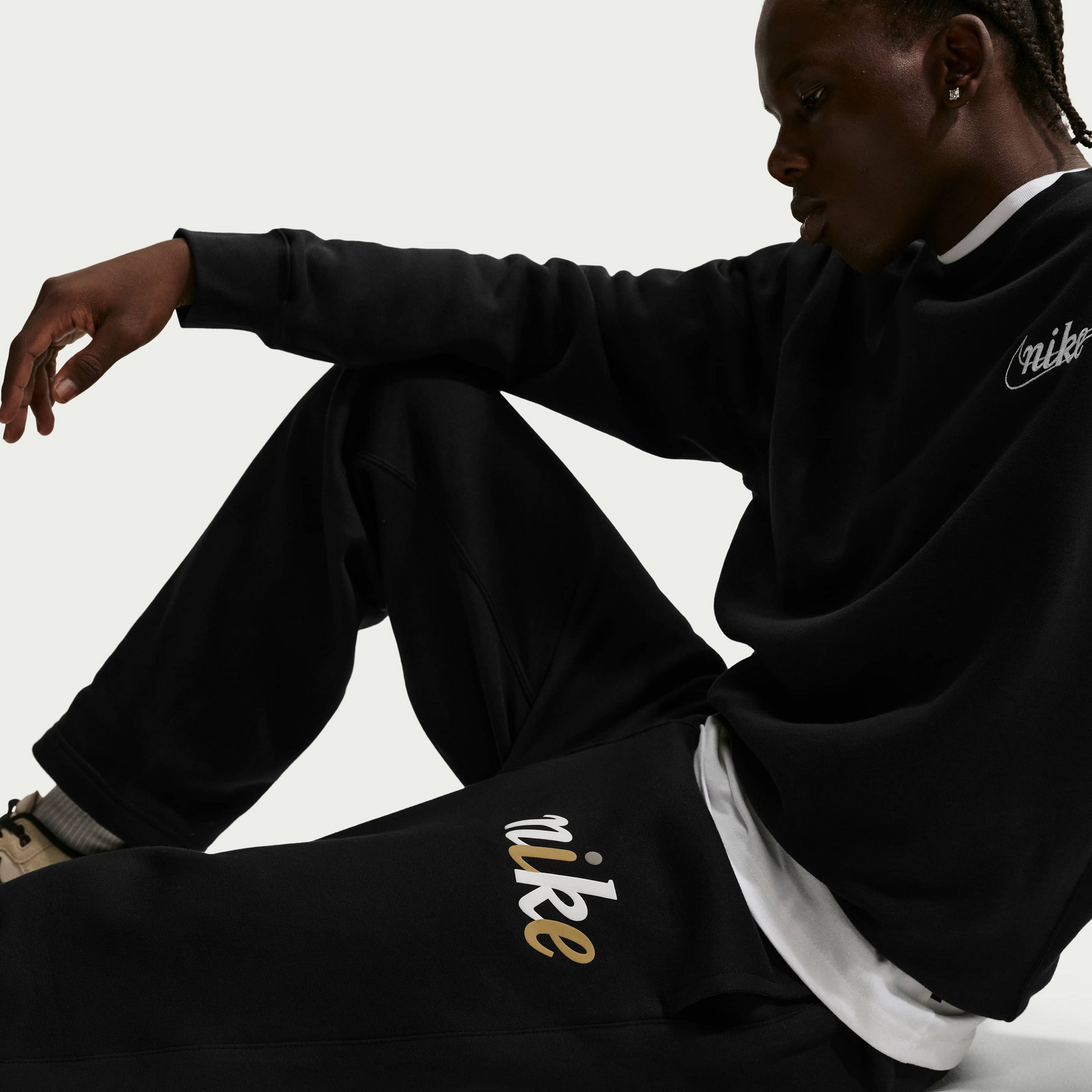 NIKE, Men's Fleece Open-hem Trousers Sportswear Club