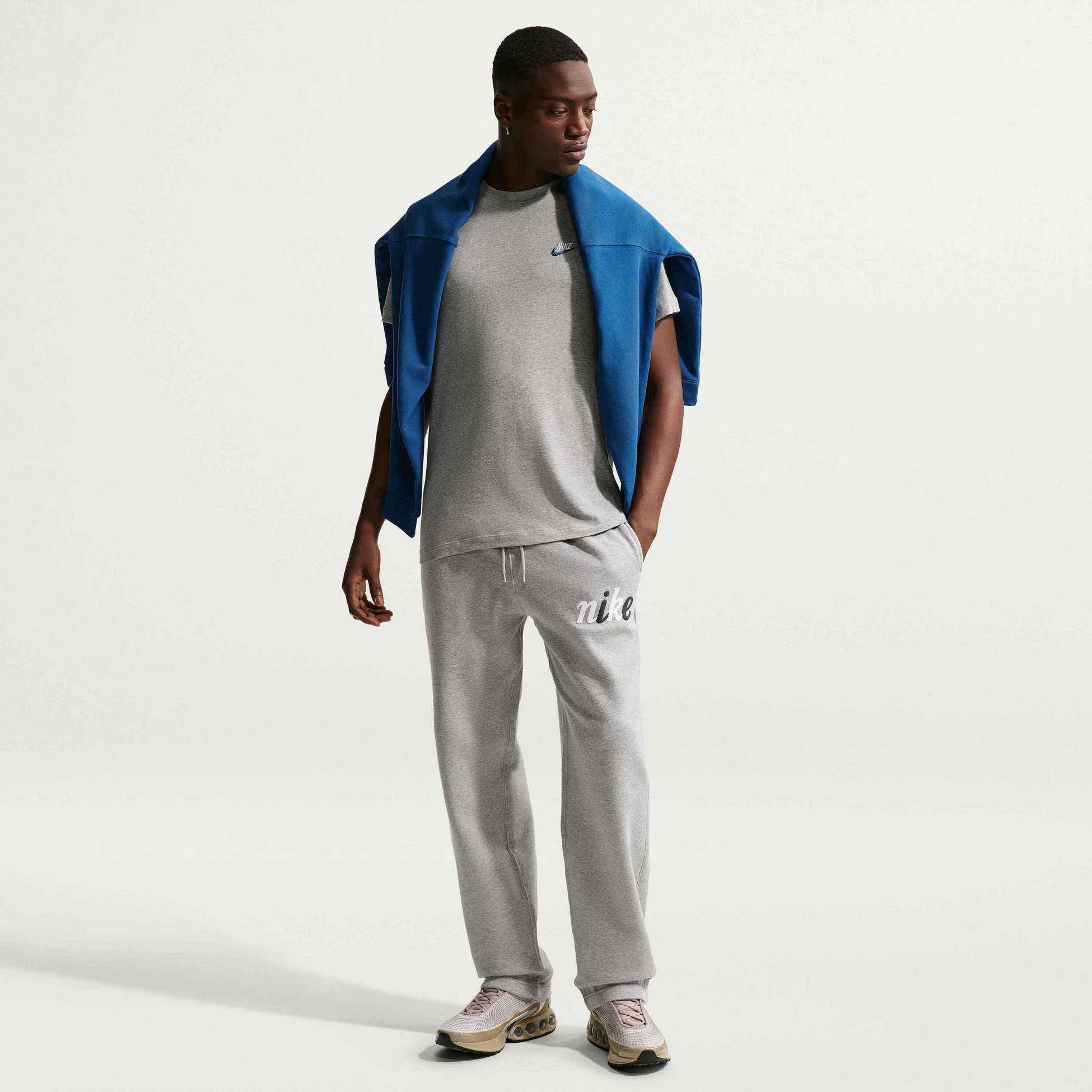 NIKE, Men's Fleece Open-hem Trousers Sportswear Club