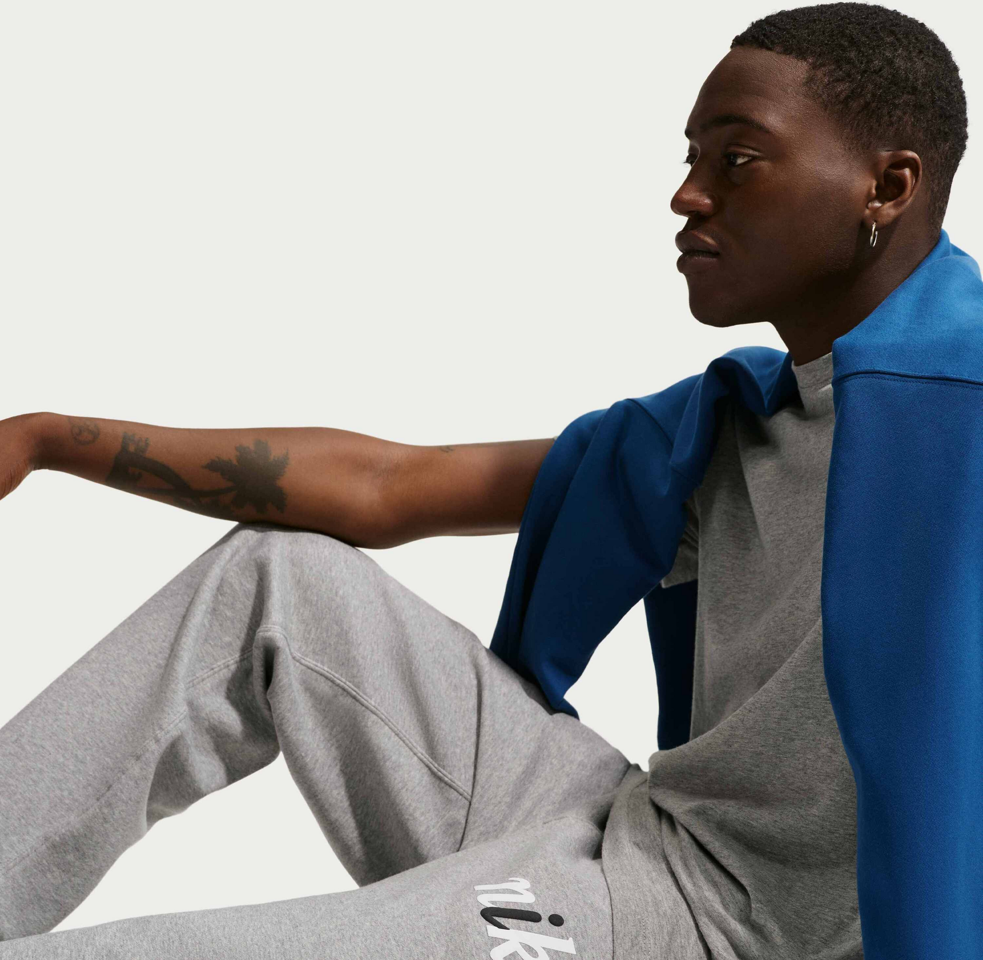 NIKE, Men's Fleece Open-hem Trousers Sportswear Club