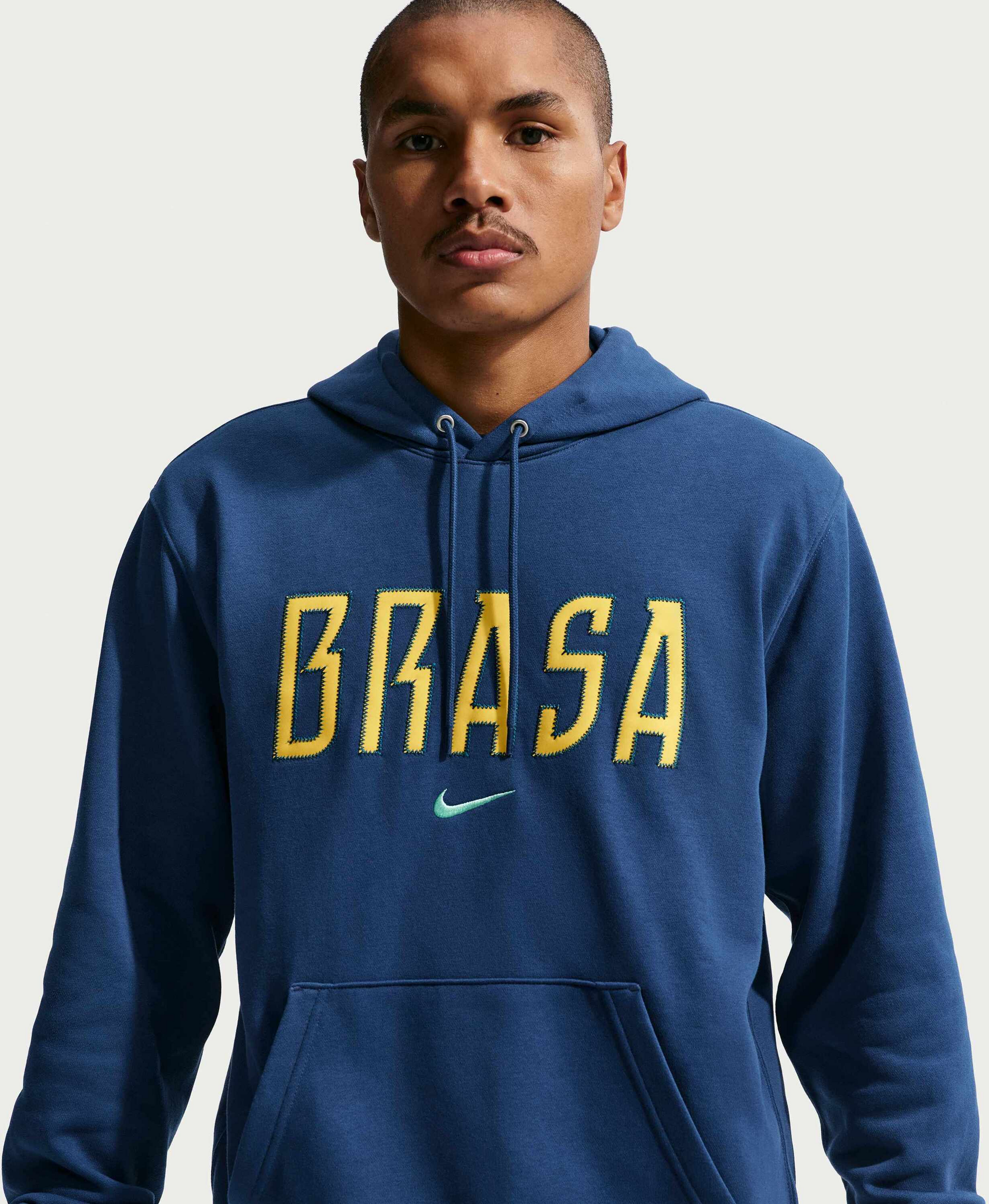 NIKE, Men's Football French Terry Pullover Hoodie Brazil Club