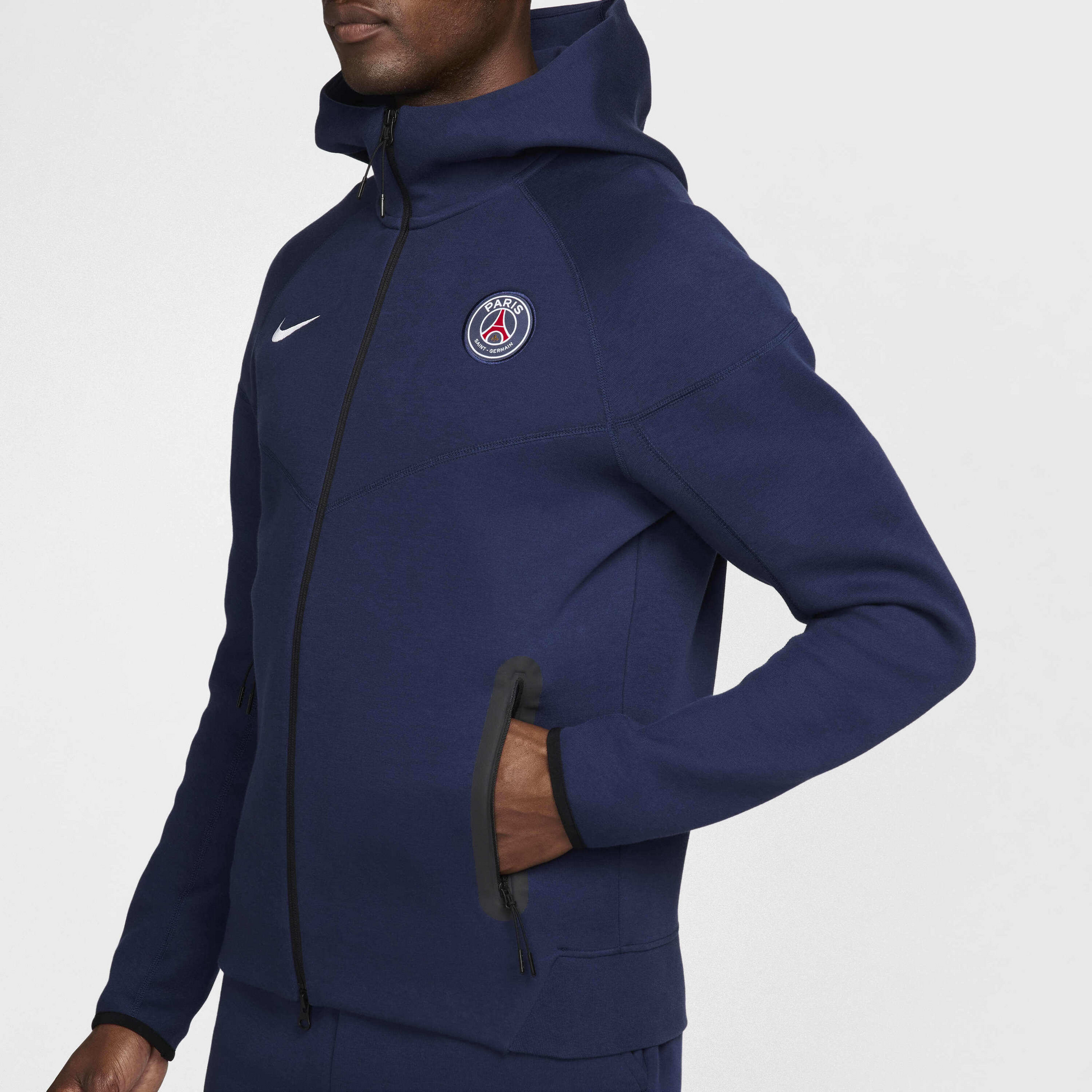 NIKE, Men's Football Full-zip Hoodie Paris Saint-germain Tech Fleece Windrunner