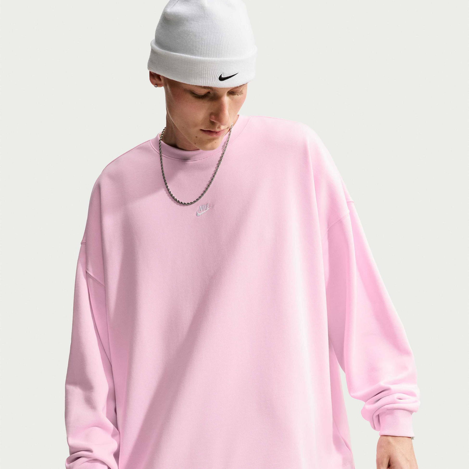 NIKE, Men's Oversized French-terry Crew-neck Sweatshirt Sportswear Club