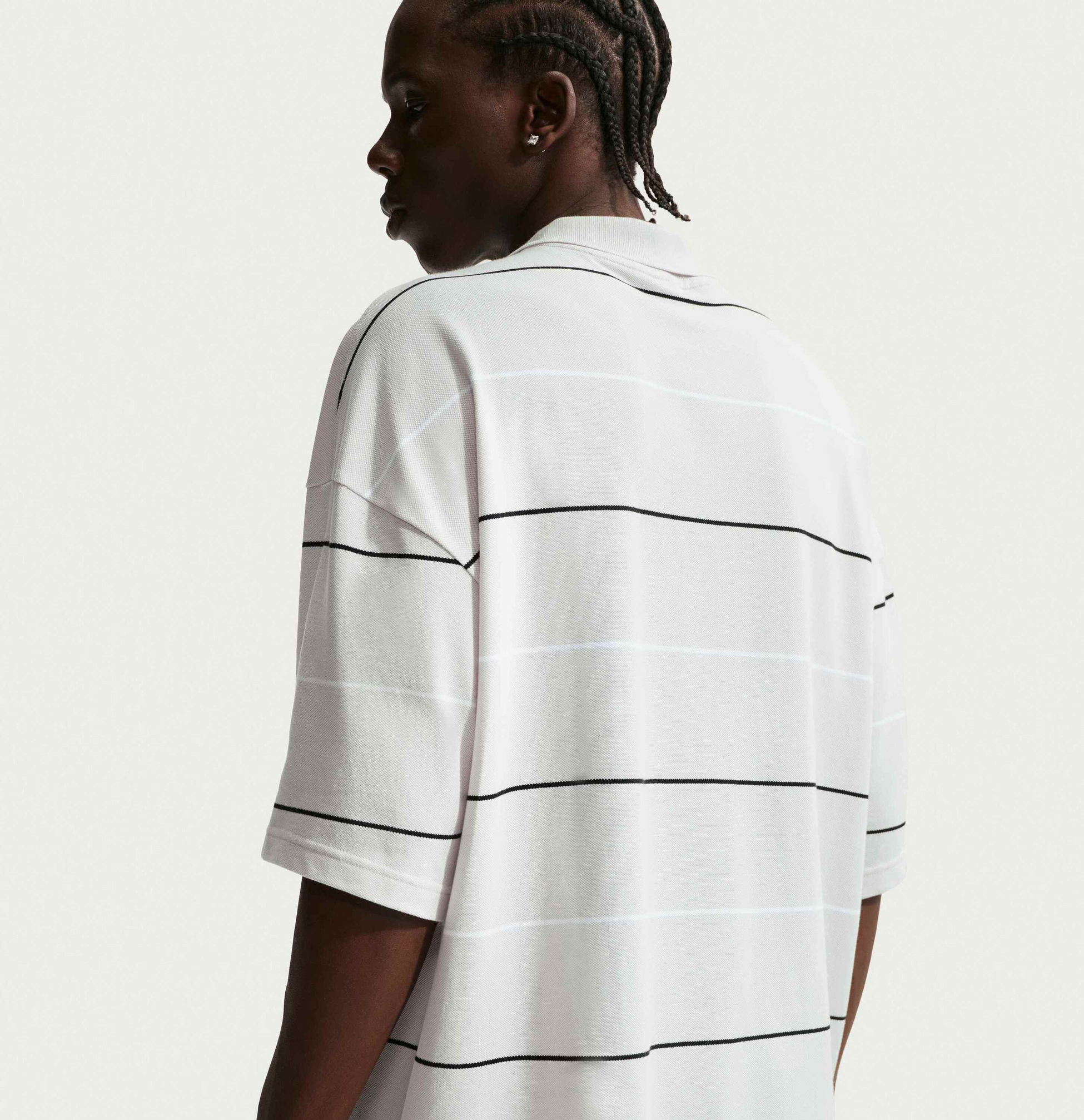 NIKE, Men's Oversized Striped Polo Sportswear Club