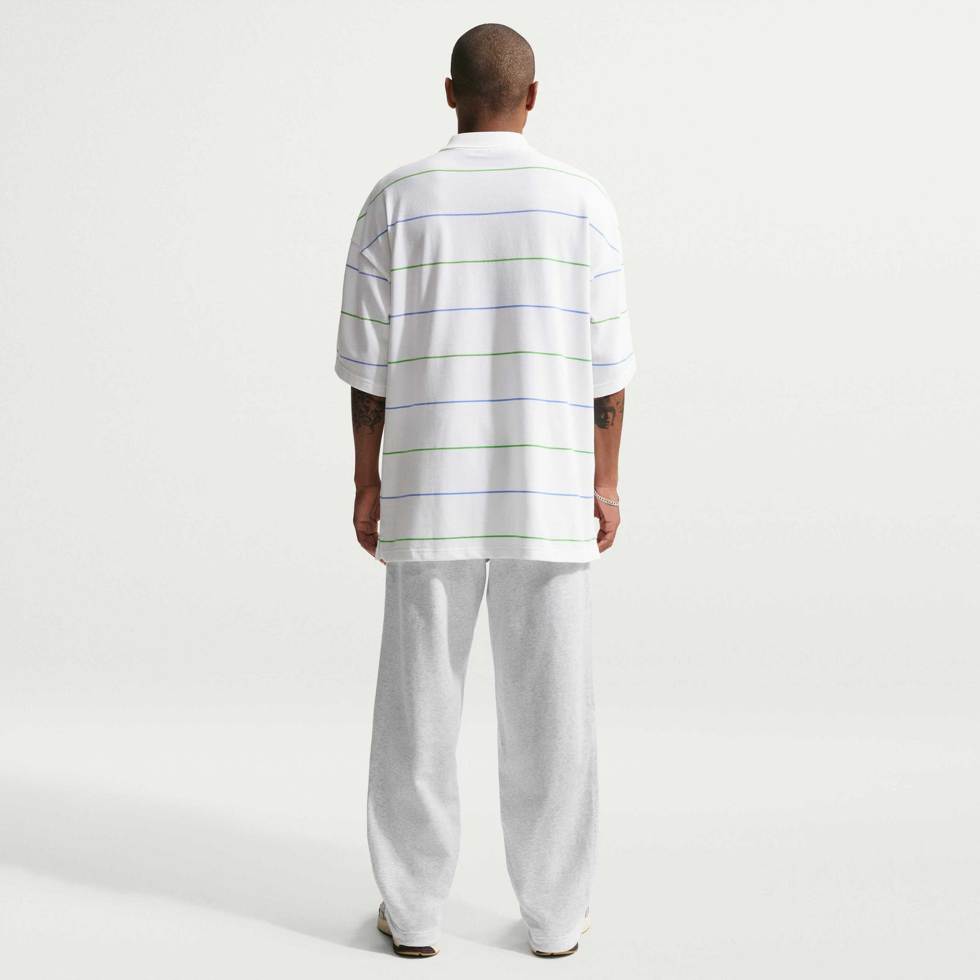 NIKE, Men's Oversized Striped Polo Sportswear Club