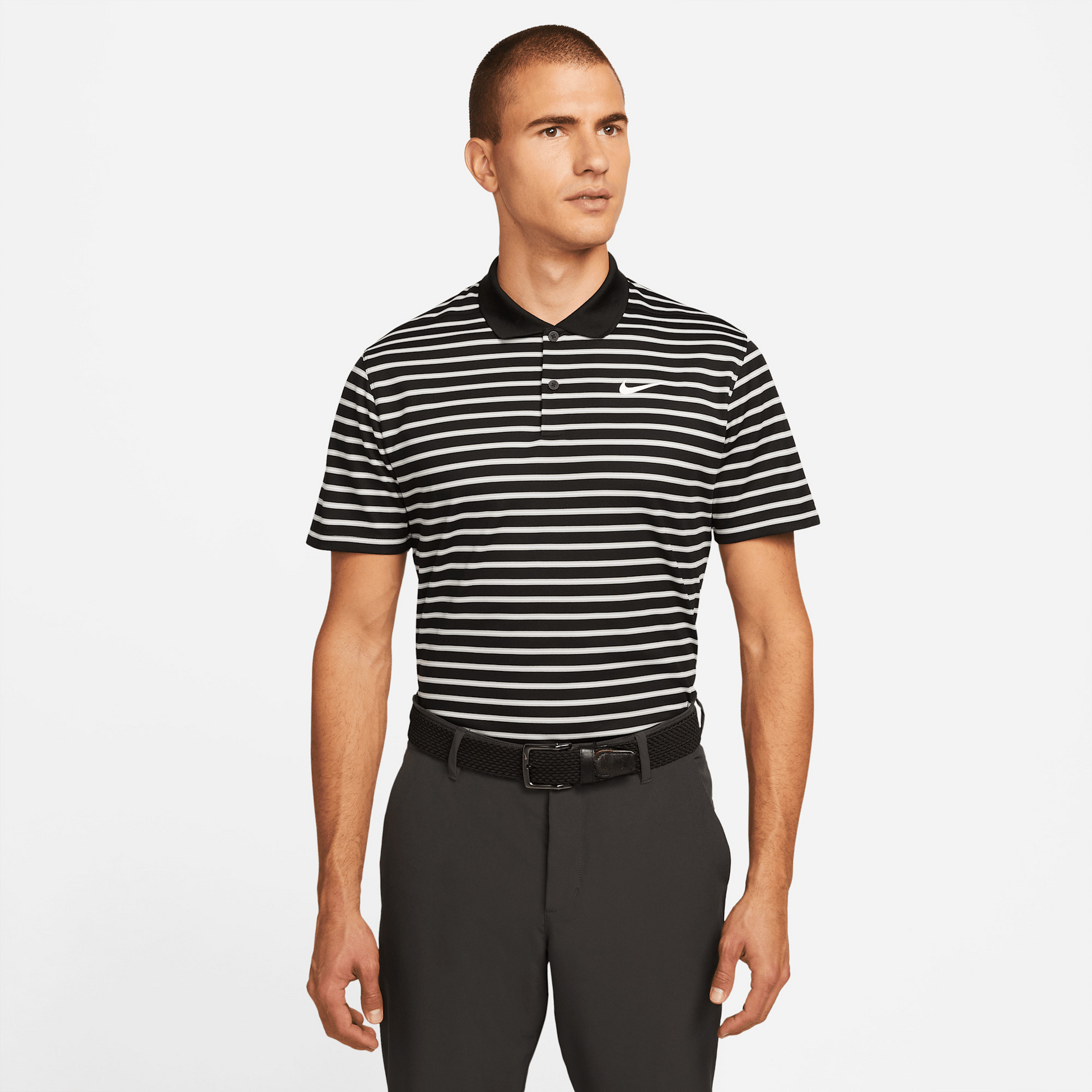 NIKE, Men's Striped Golf Polo Dri-fit Victory