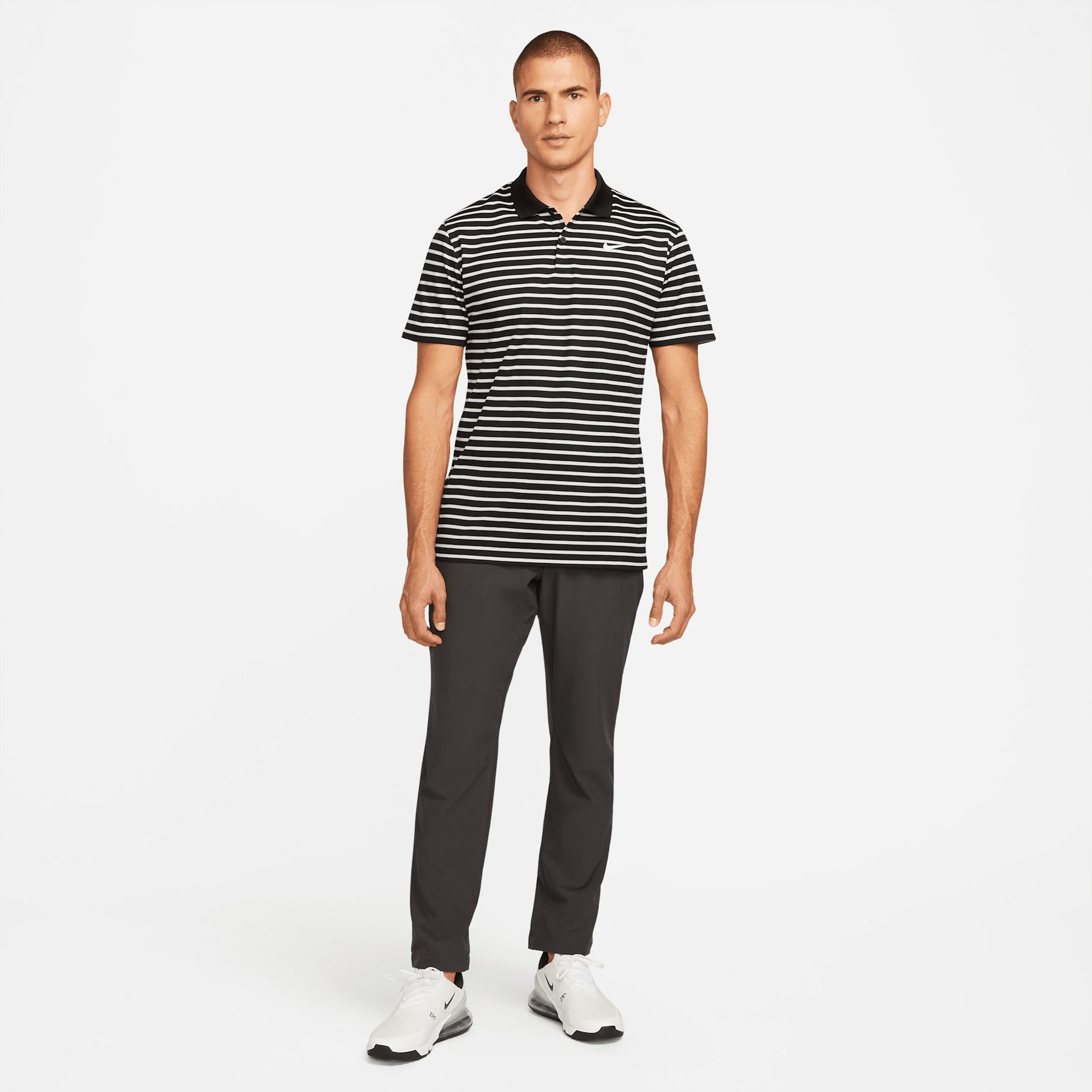 NIKE, Men's Striped Golf Polo Dri-fit Victory