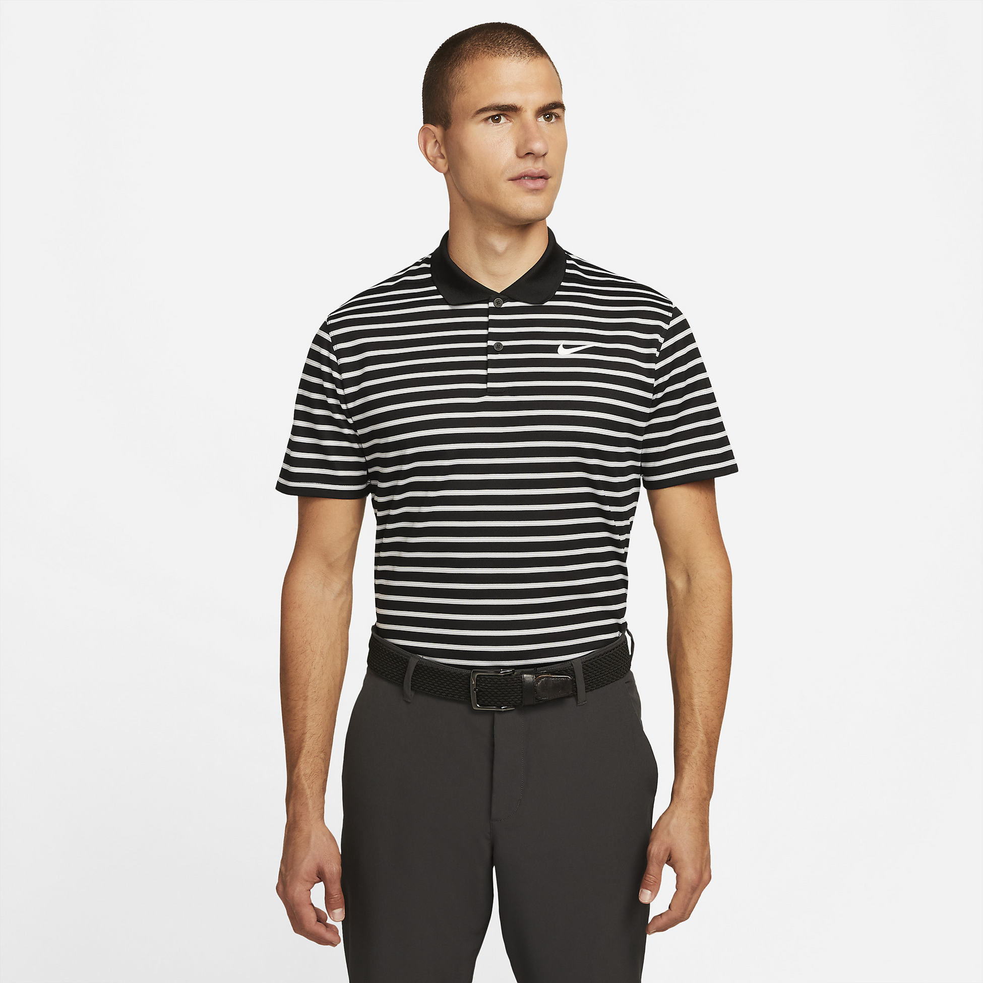 NIKE, Men's Striped Golf Polo Dri-fit Victory